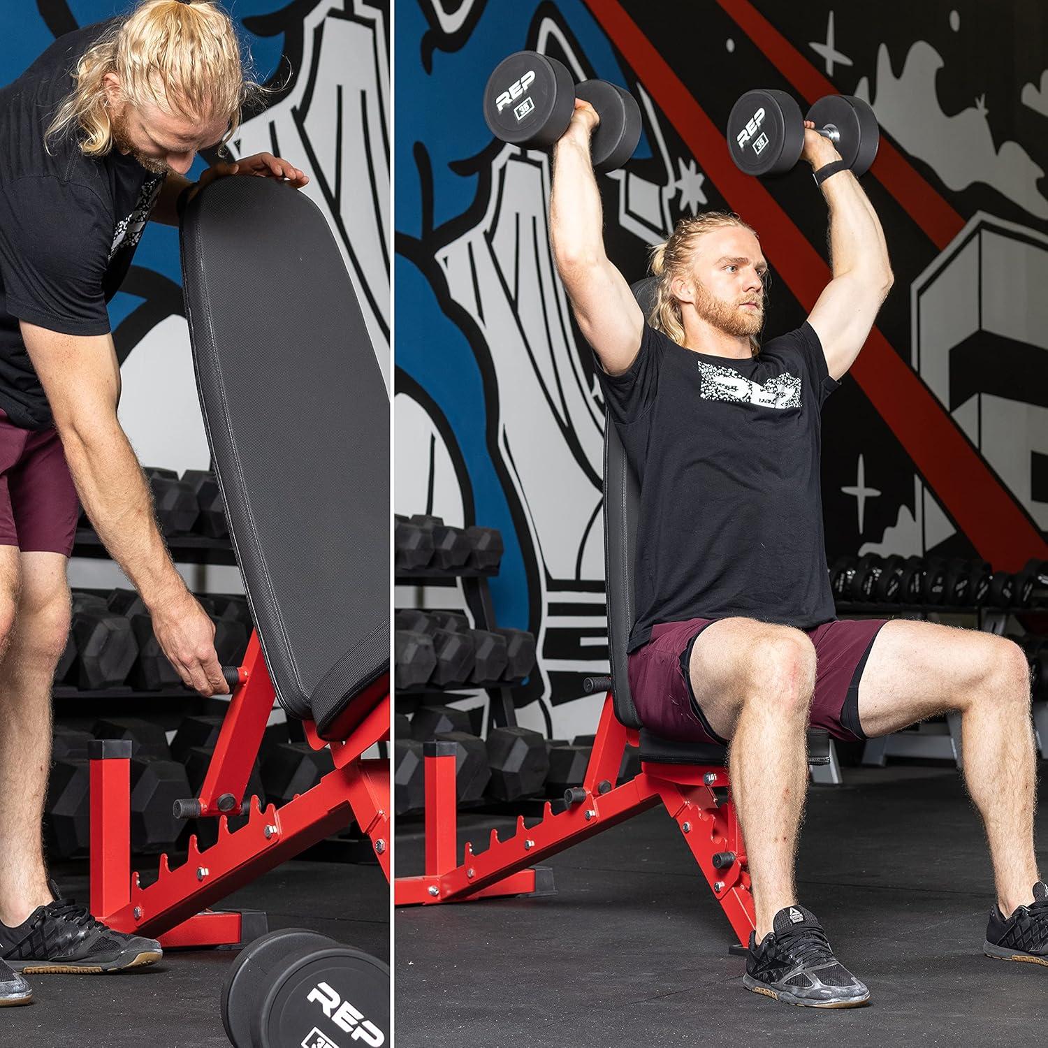 imageREP Fitness Adjustable Bench AB3100 V3 700 lb Rated for Home and Garage Gym Workouts Weight Lifting and Strength TrainingBlue