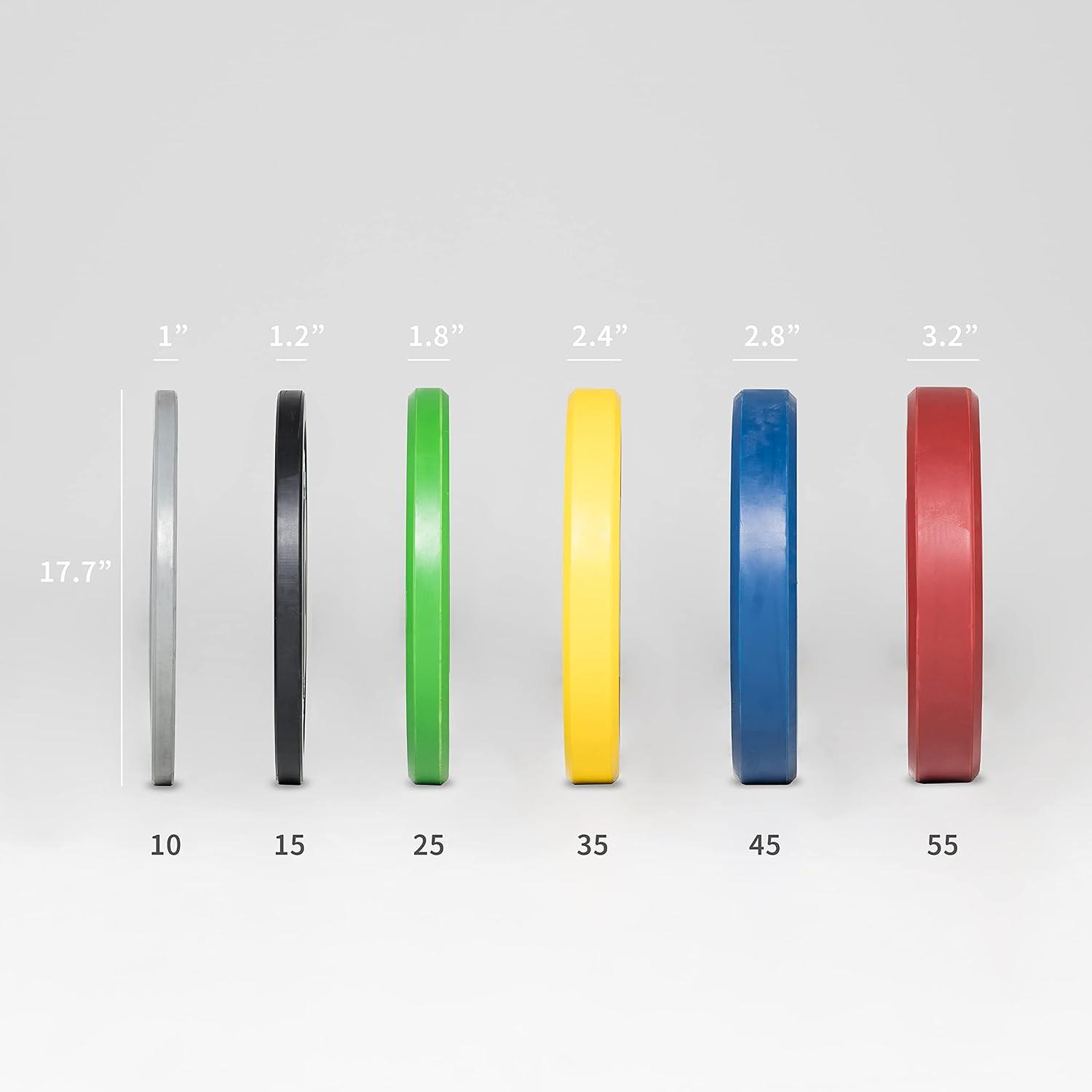 imageREP Fitness Color Bumper Plates  ColorCoded Low Odor Rubber Olympic Plates for Strength Conditioning and WeightliftingH 210lb Color Set