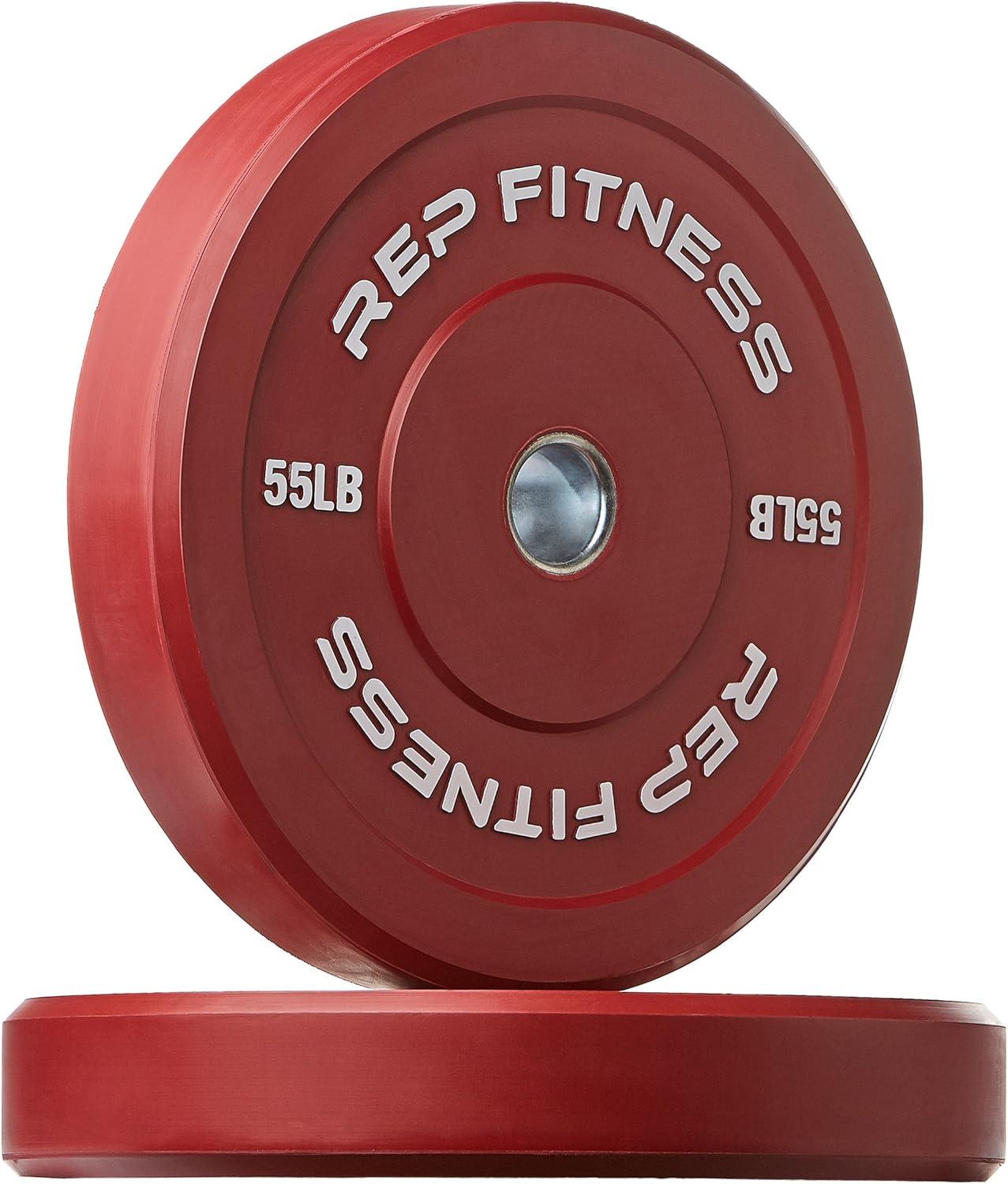 imageREP Fitness Color Bumper Plates  ColorCoded Low Odor Rubber Olympic Plates for Strength Conditioning and WeightliftingK 370lb Color Set