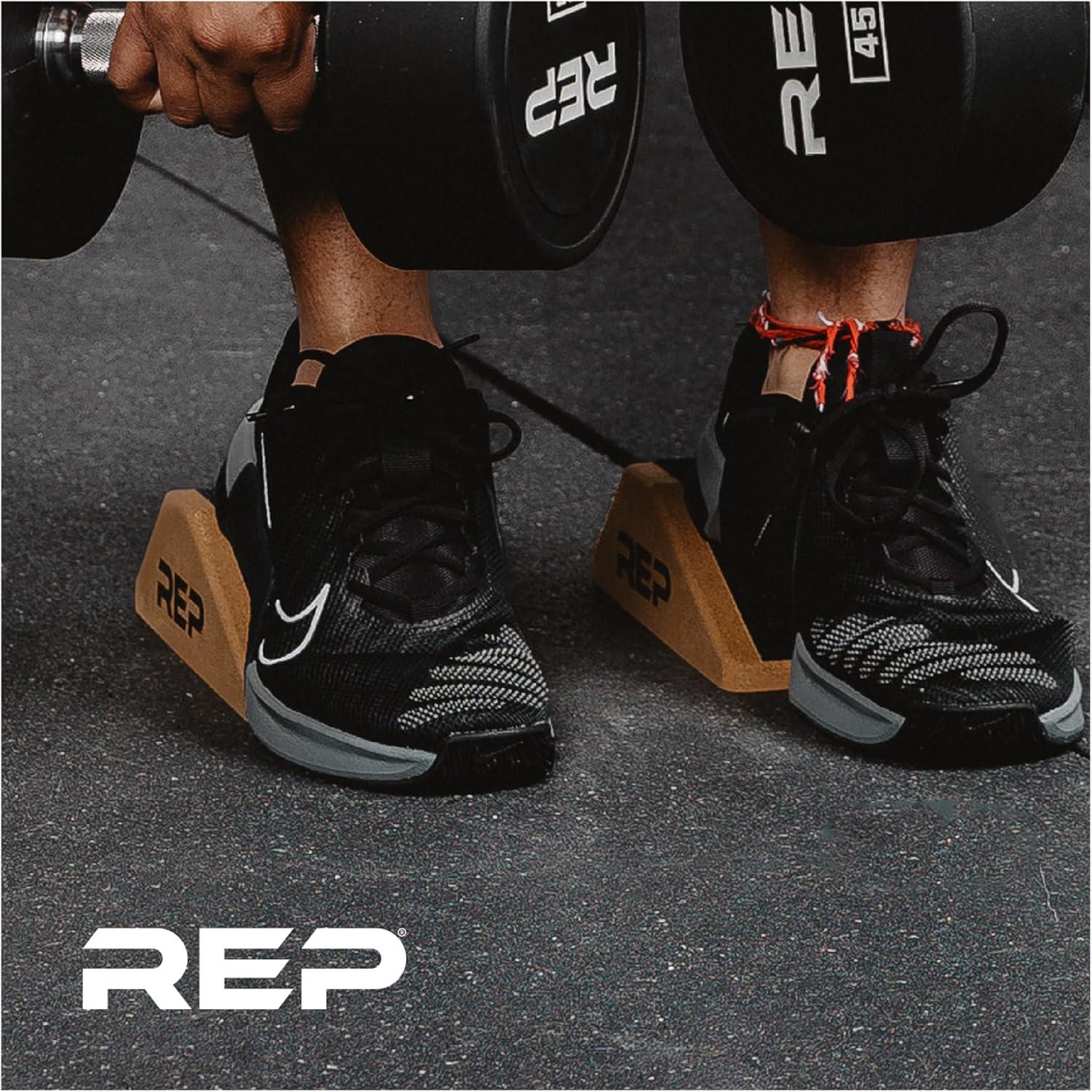 imageREP Fitness Cork Squat Wedge Blocks for Weight Lifting Yoga Stretching Exercise and Calf Therapy Raised Heel Support Non Slip Workout Equipment for Home and Commercial Gym Training