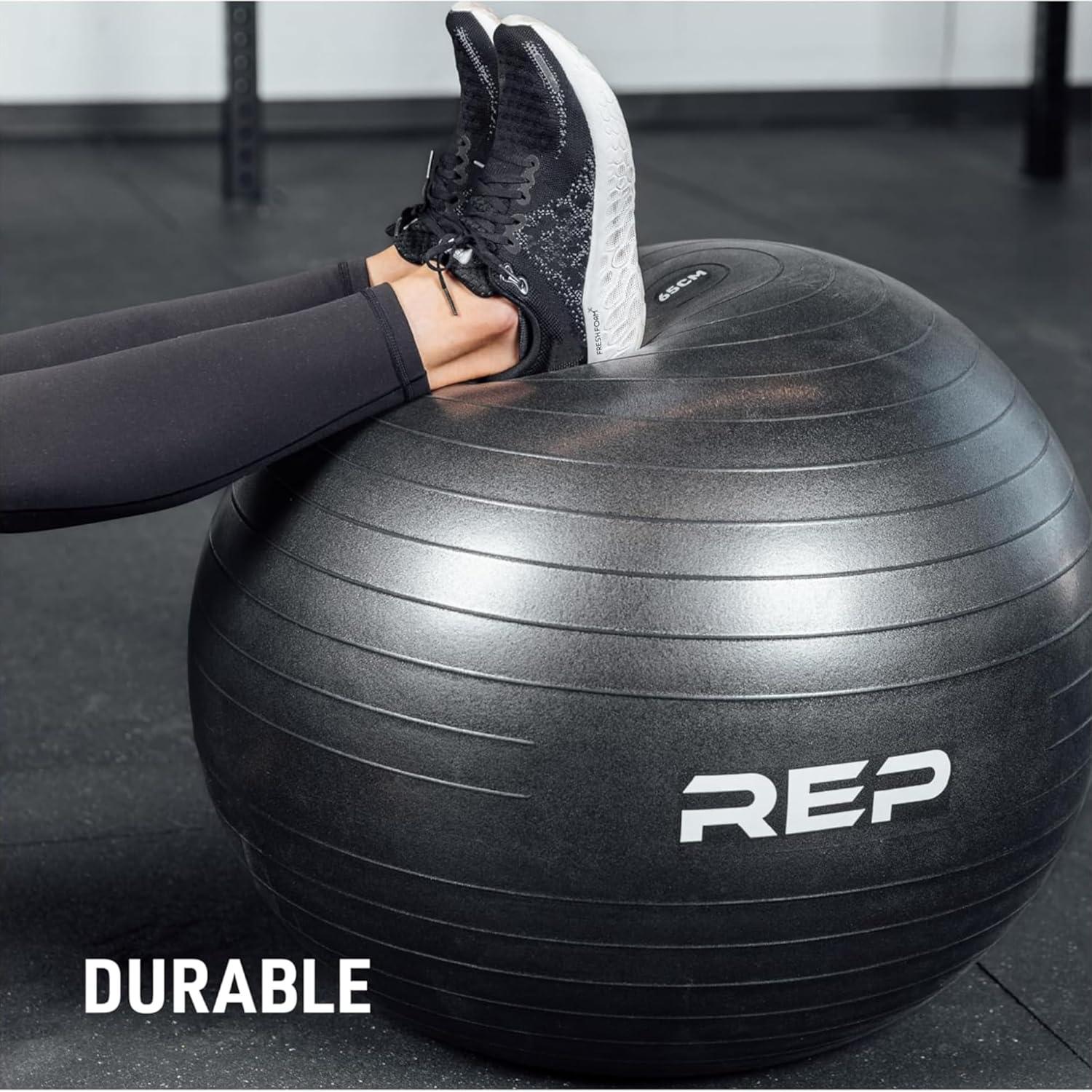 imageREP Fitness Exercise Physioball for Yoga Pilates Core Workout Home Gym Equipment Pregnancy ampamp Physical Therapy Stability Ball Chair for Office 65cm Inflatable Balance Balls for Women