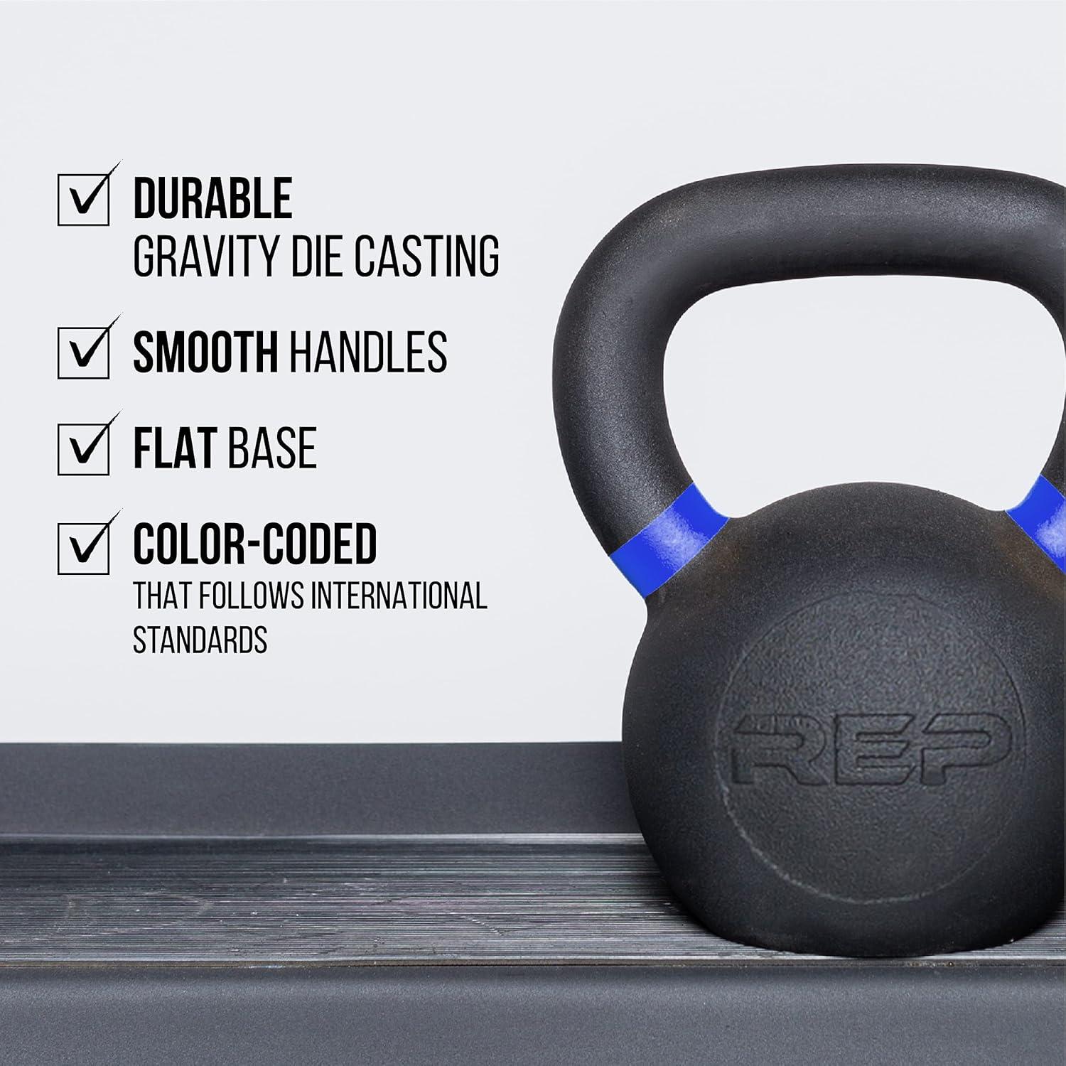 imageREP Fitness Kettlebell Set and Singles 4kg to 24kg 9lb to 53lb Range Adjustable Weight Cast Iron Strength Exercise Training Home Gym Power Workout Equipment Free Weights Dumbbell Alternative824 kg set