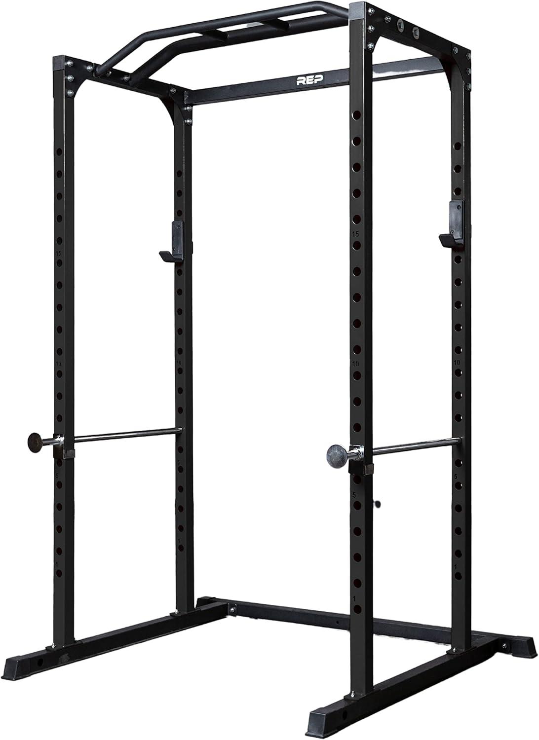imageREP Fitness PR1100 Power Rack 700 lbs Rated Lifting Cage for Weight TrainingBlack Power Rack