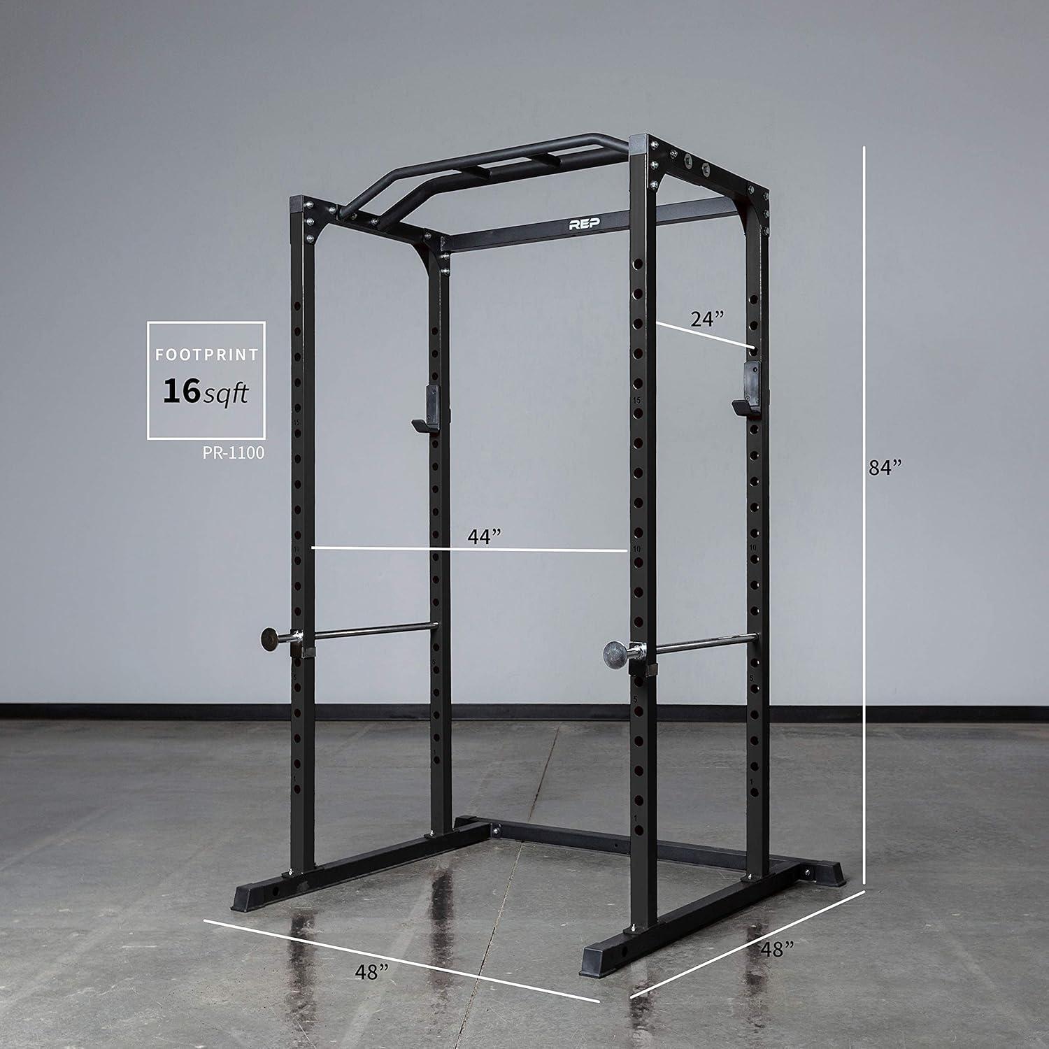 imageREP Fitness PR1100 Power Rack 700 lbs Rated Lifting Cage for Weight TrainingBlack Power Rack