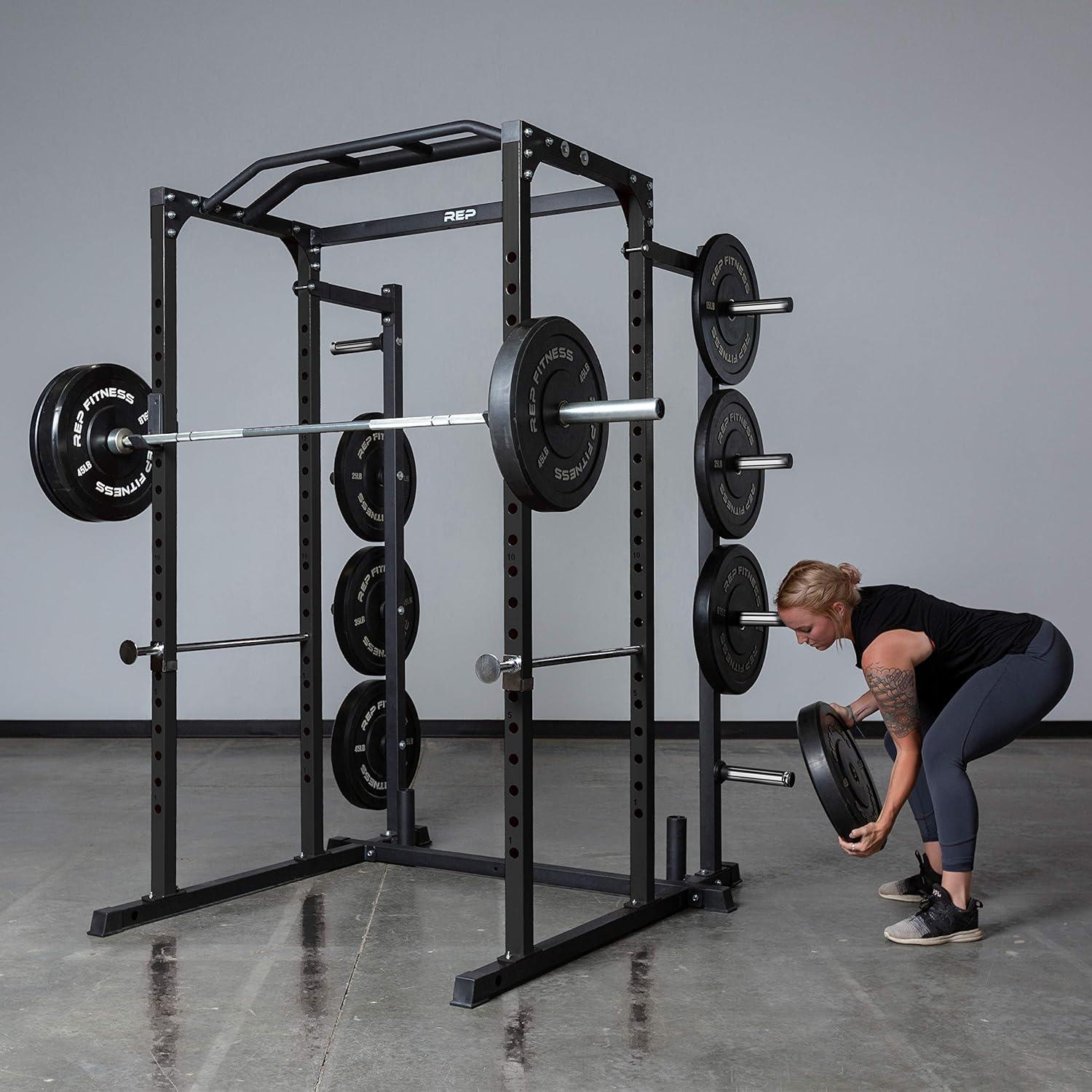imageREP Fitness PR1100 Power Rack 700 lbs Rated Lifting Cage for Weight TrainingBlack Power Rack