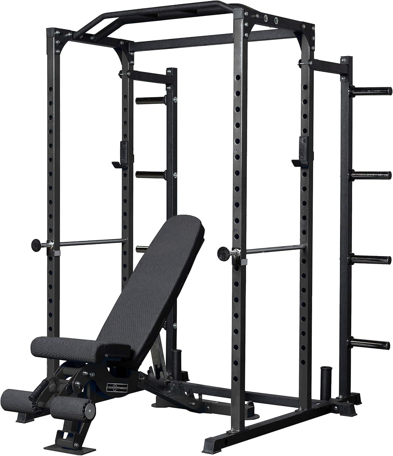 imageREP Fitness PR1100 Power Rack 700 lbs Rated Lifting Cage for Weight TrainingBlack Power Rack