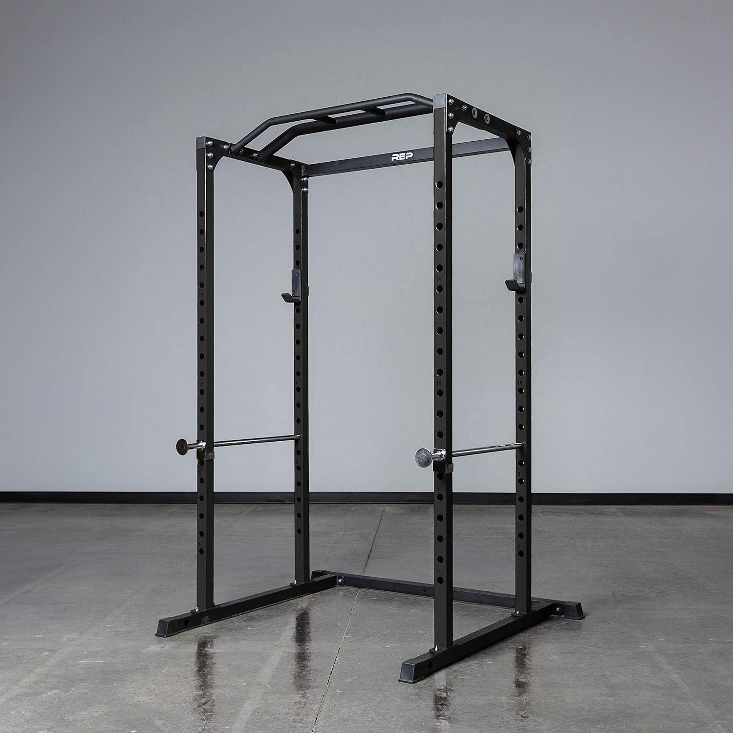 imageREP Fitness PR1100 Power Rack 700 lbs Rated Lifting Cage for Weight TrainingBlack Power Rack