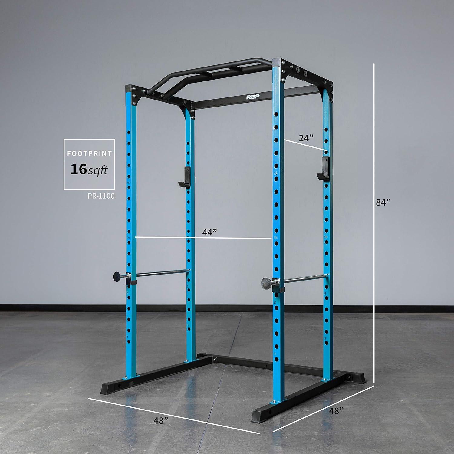 imageREP Fitness PR1100 Power Rack 700 lbs Rated Lifting Cage for Weight TrainingBlue Power Rack