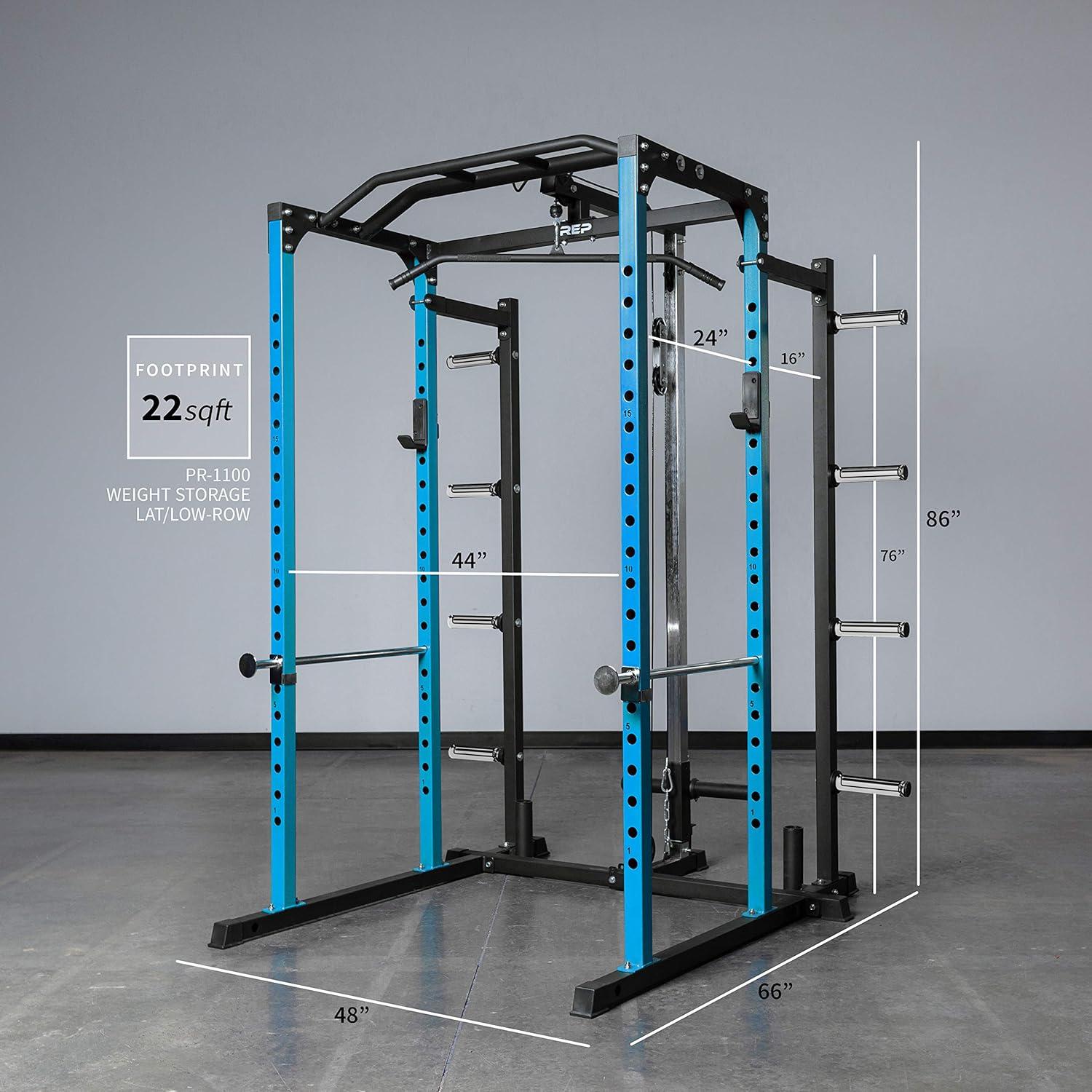 imageREP Fitness PR1100 Power Rack 700 lbs Rated Lifting Cage for Weight TrainingBlue Power Rack