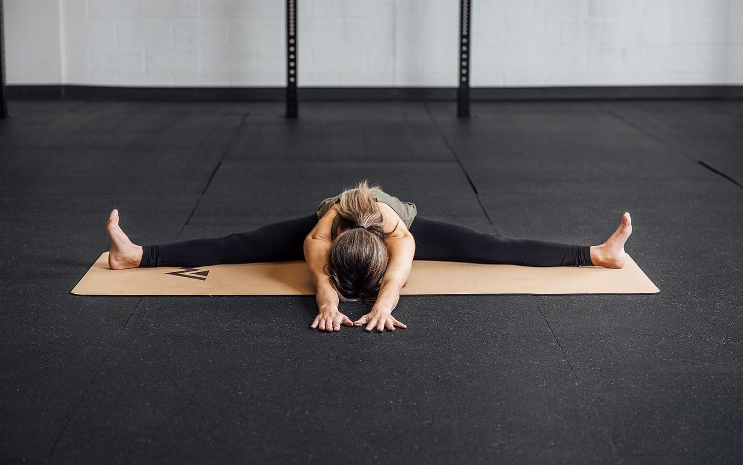 imageREP Fitness Premium Yoga Mat Cork or Polyurethane EcoFriendly NonSlip 5mm or 6mm Thick Travel Hot Yoga ampamp Home Fitness Mat Optional Carry Strap Organic Natural LatexFree MaterialsCork with Strap