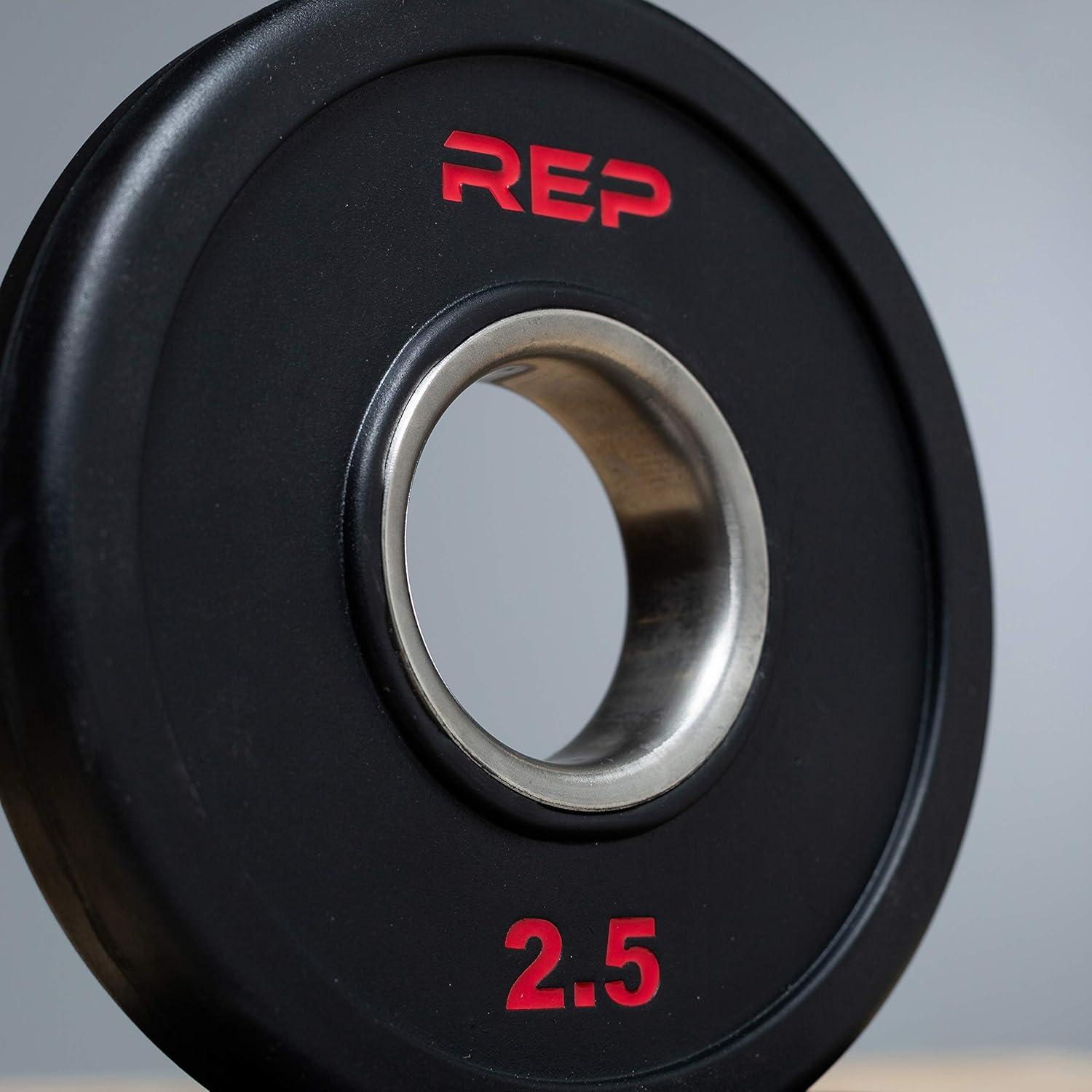 imageREP Fitness Rubber Coated Olympic Plates Updated Design TriGrip Olympic Barbell Weights Sold in Pairs and SetsA 25lb Pair