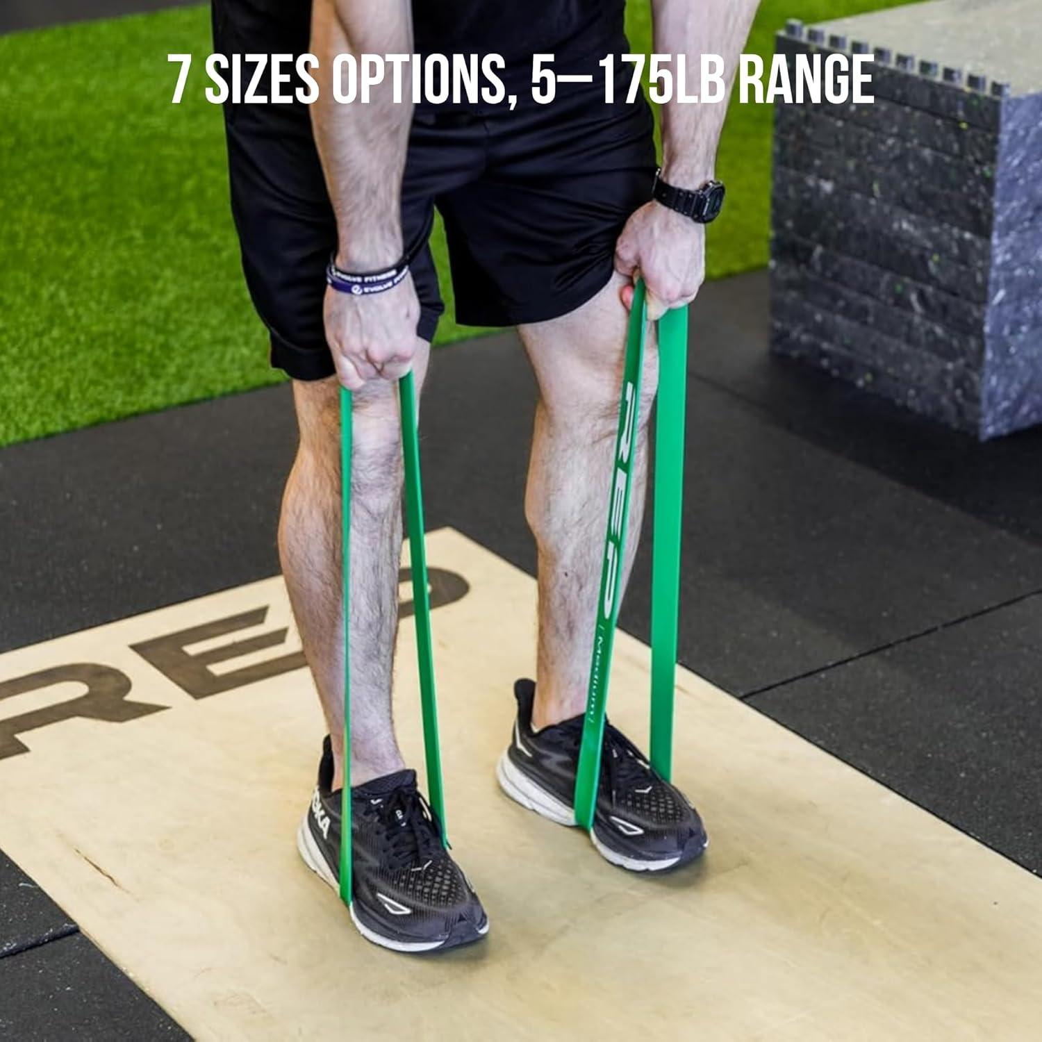 imageREP Fitness Short Resistance Bands for Strength and Conditioning Multiple Resistance Levels Available from 5230lbs Sold as a Pair 12quot LengthRed