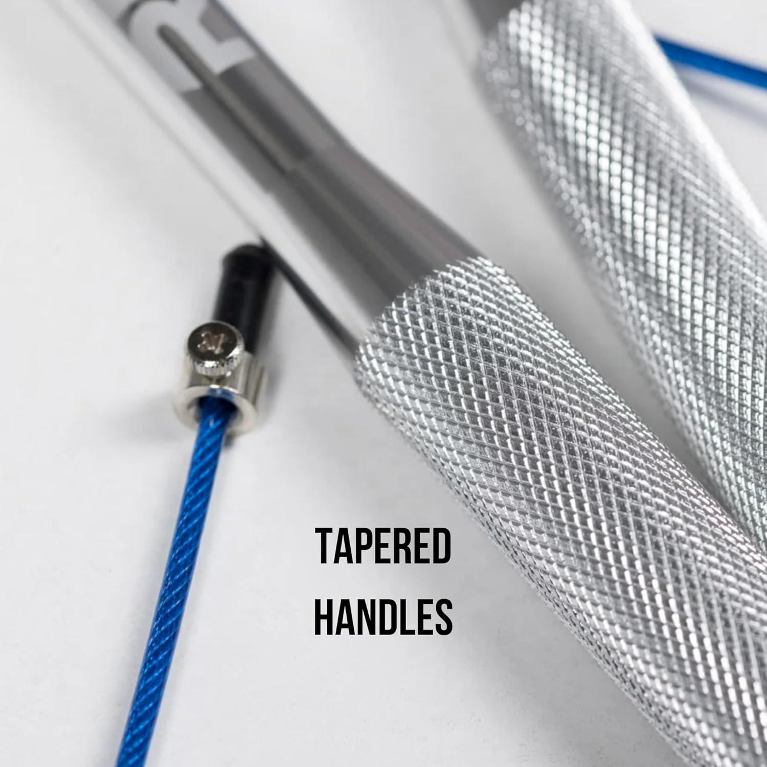 imageREP Fitness Speed Ropes Adjustable Competition and Cable Speed Ropes for Conditioning and Double UndersB SilverHandles