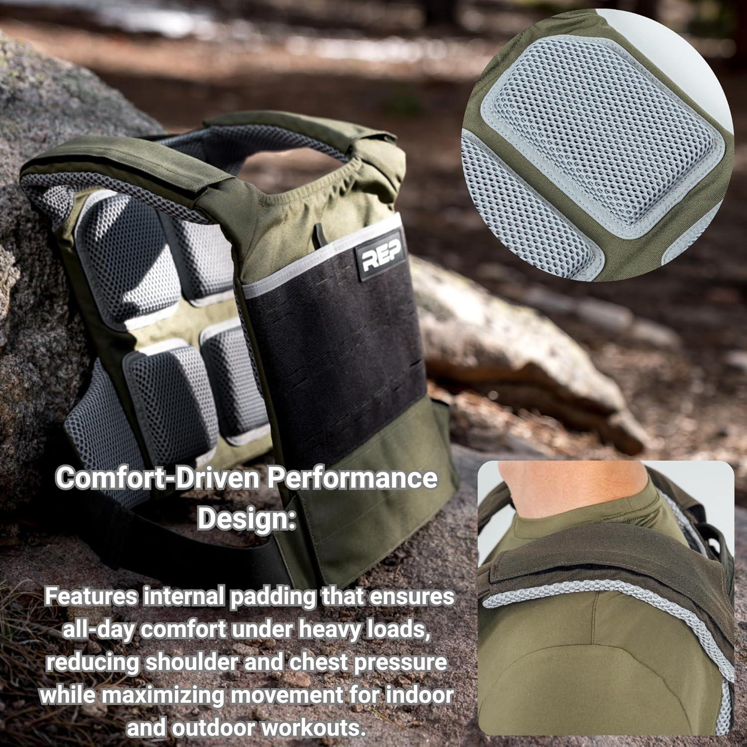 imageREP Fitness Strata Weight Vest 2 Removable Plate Options for Unisex Men ampamp Women Wearable Weighted for Strength Training Muscle Building CrossFit Running Gym Exercise Adjustable SizingBlack