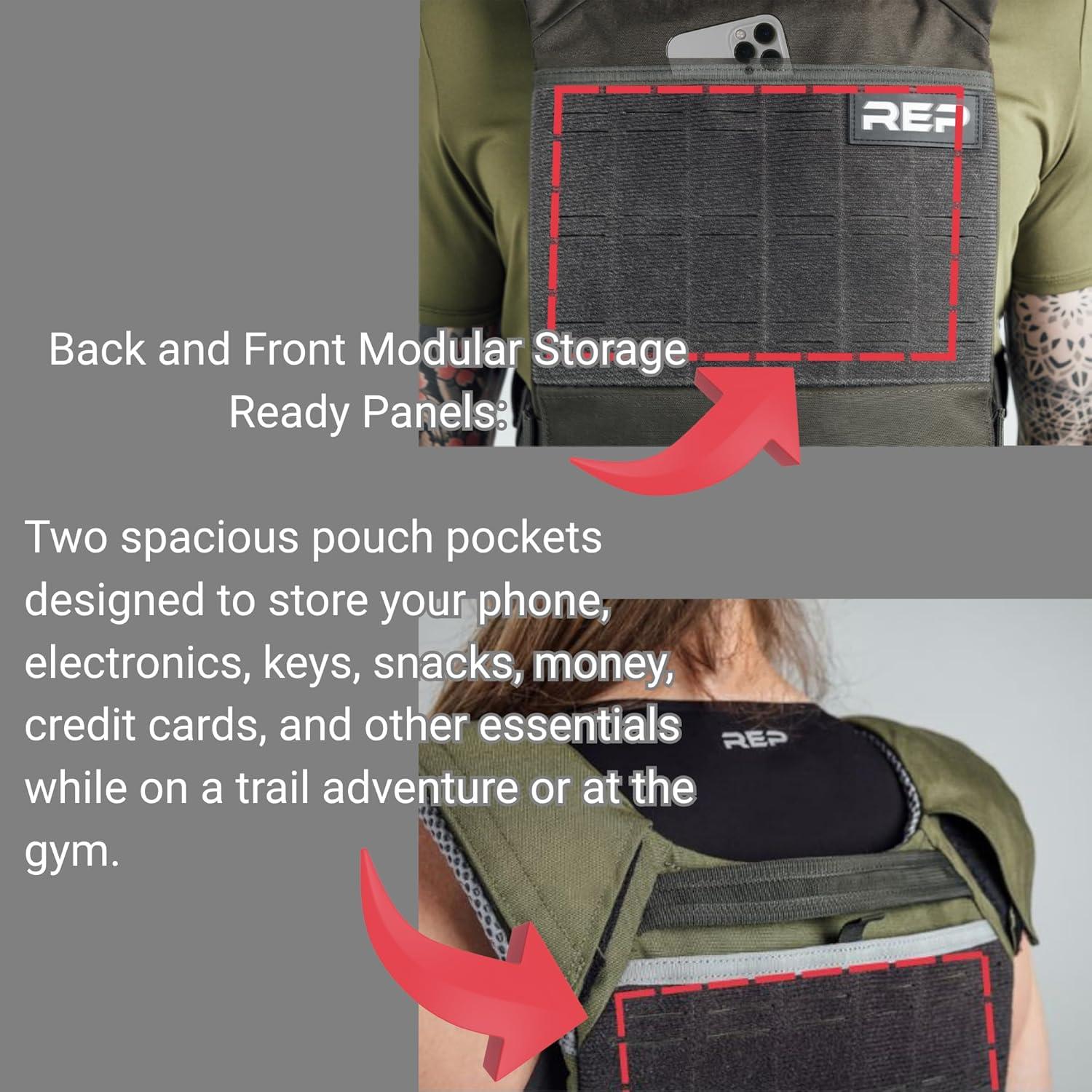 imageREP Fitness Strata Weight Vest 2 Removable Plate Options for Unisex Men ampamp Women Wearable Weighted for Strength Training Muscle Building CrossFit Running Gym Exercise Adjustable SizingBlack