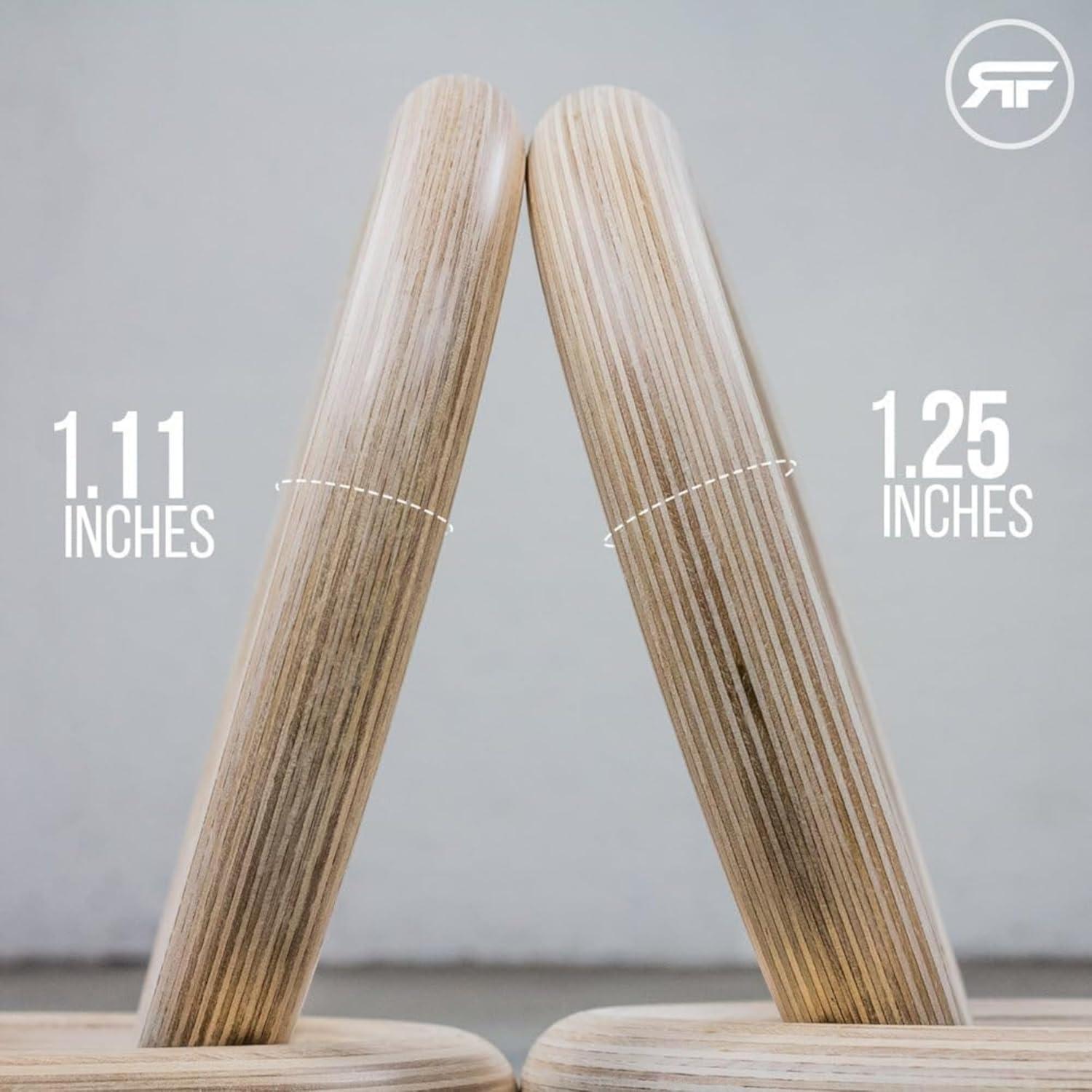 imageREP Fitness Wood Gymnastic Rings with Numbered Heavy Duty Adjustable Straps Perfect for CrossTraining Workouts Gymnastics and Conditioning125