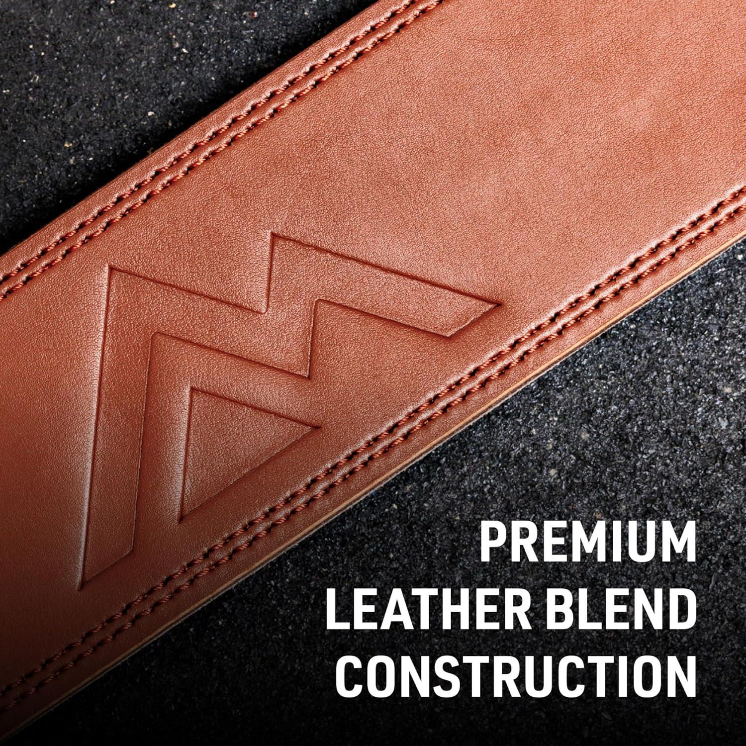 imageREP Leather Lined Weightlifting Belt 10mm Powerlifting Support Belt for Squats Deadlifts Gym Training IPF Compliant Adjustable Buckle Back Brace for Men and WomenBrown