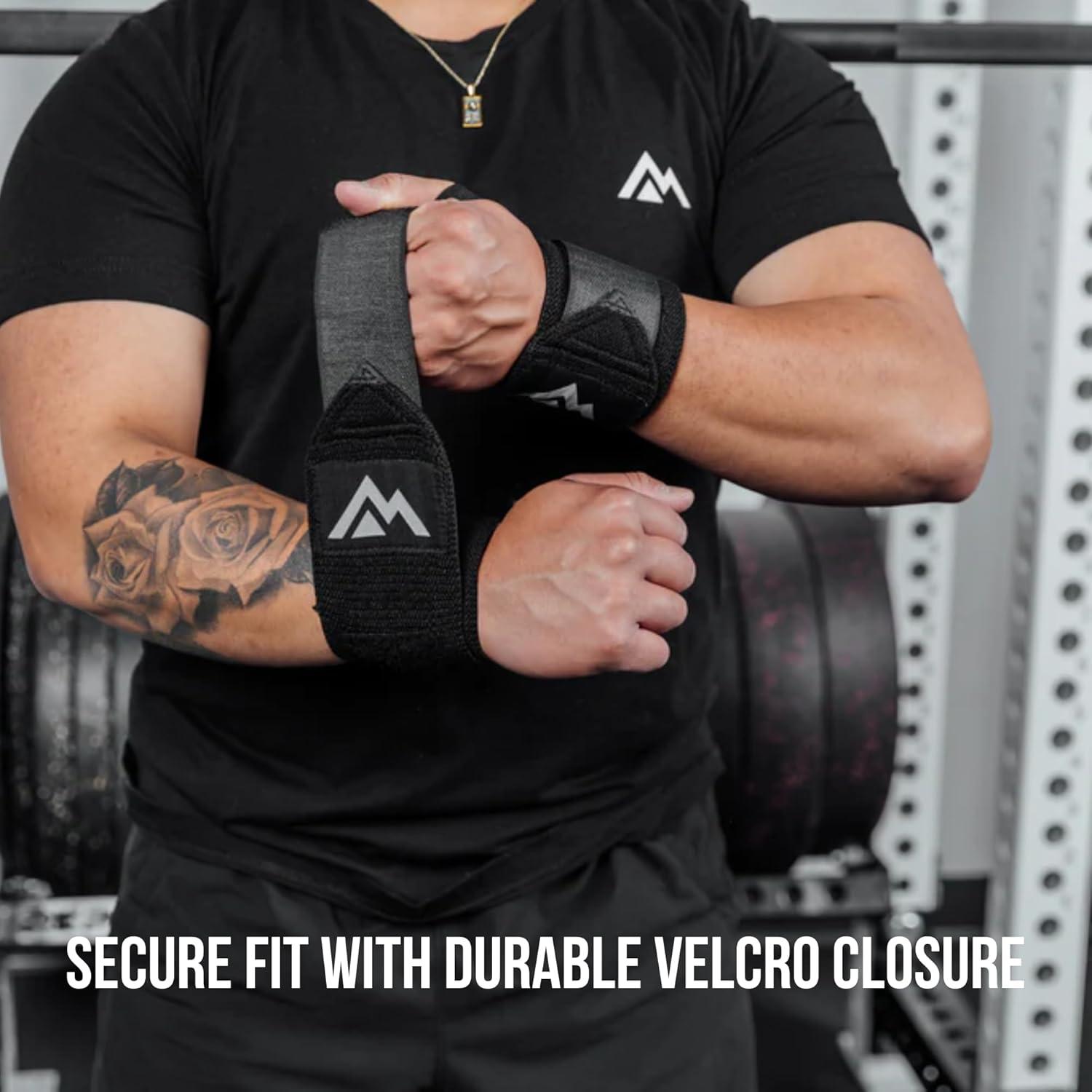 imageREP Wrist Wraps Weightlifting Support Adjustable Strap Gym Gymnastics Accessories Men Women Fitness Training Powerlifting Gear Strength Workout Lifting Gloves Bench Press Bands Black