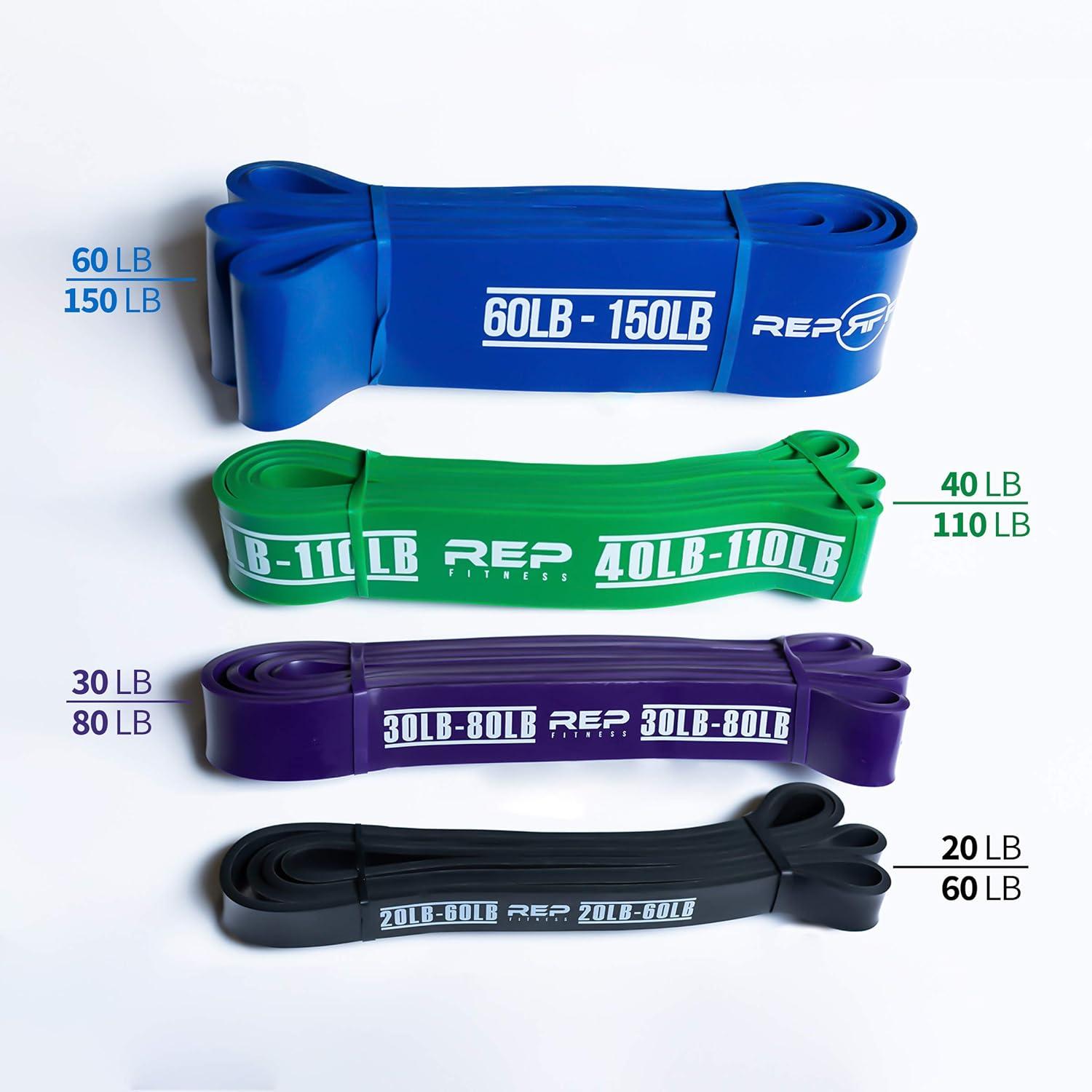 imageRep Fitness PullUp Bands Assisted Pullup and Resistance Stretch Bands for Strength and Conditioning Weightlifting Gymnastics Mobility and PowerLifting Sold as Single Bands or SetsN Bundle 7 Black Purple Green Blue