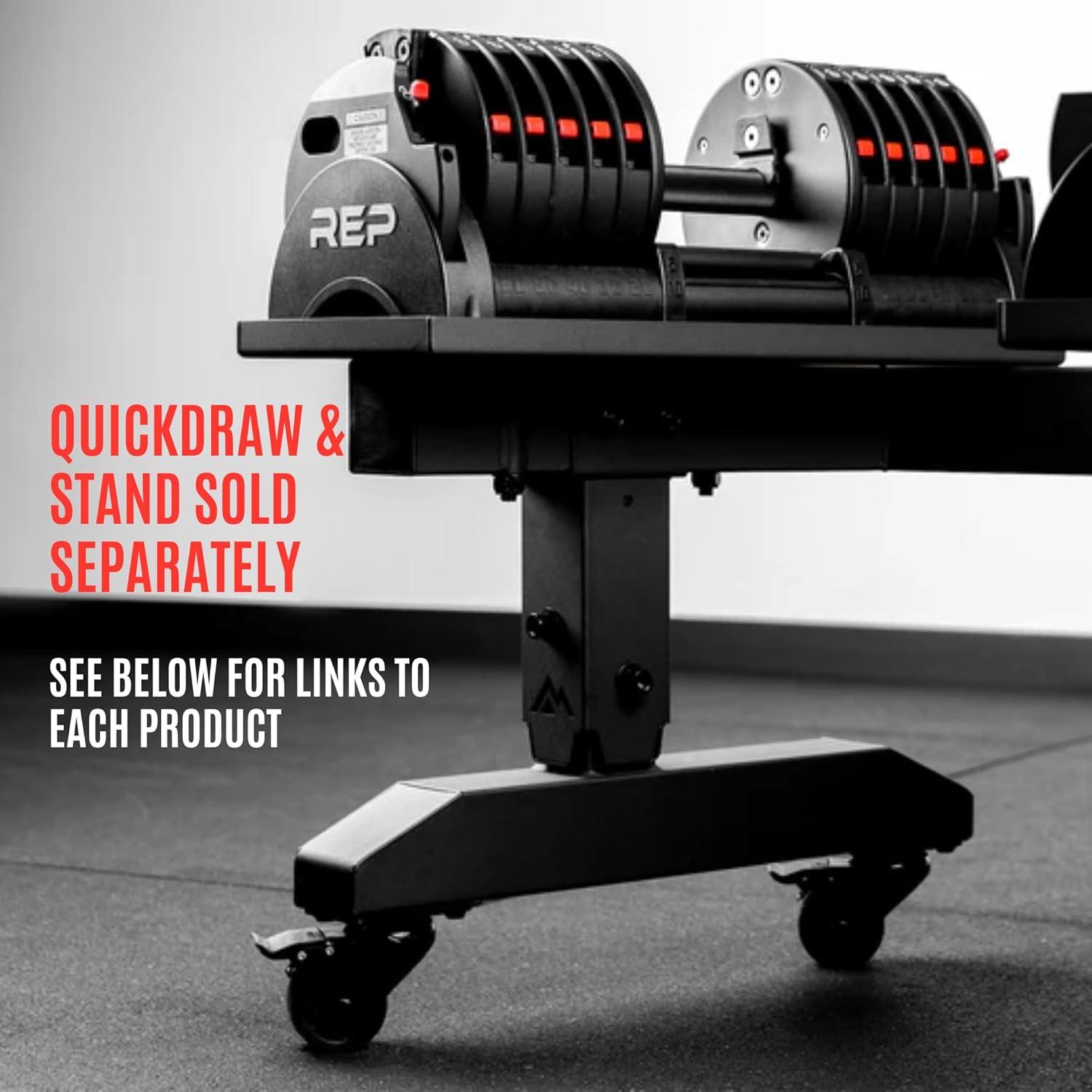 imageRep Fitness Quickdraw Adjustable Dumbbells Multiple weight ranges available including 530 540550 and 560 lbs560 lbs