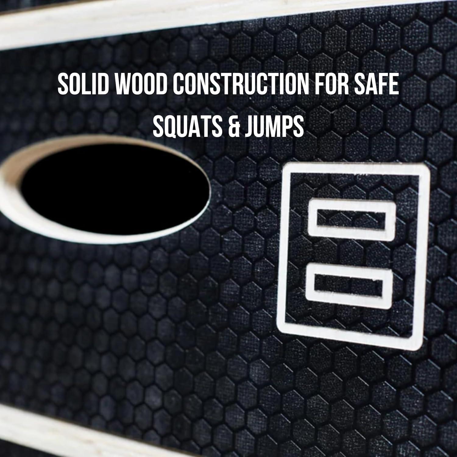 imageRep Wooden Plyo Box Stackable Jump Platforms for Home Gym Workouts Multiple Height Options from 4 68 and 12quot Exercise Step Up Boxes for CrossFit ampamp Plyometric Training Durable Fitness EquipmentWood