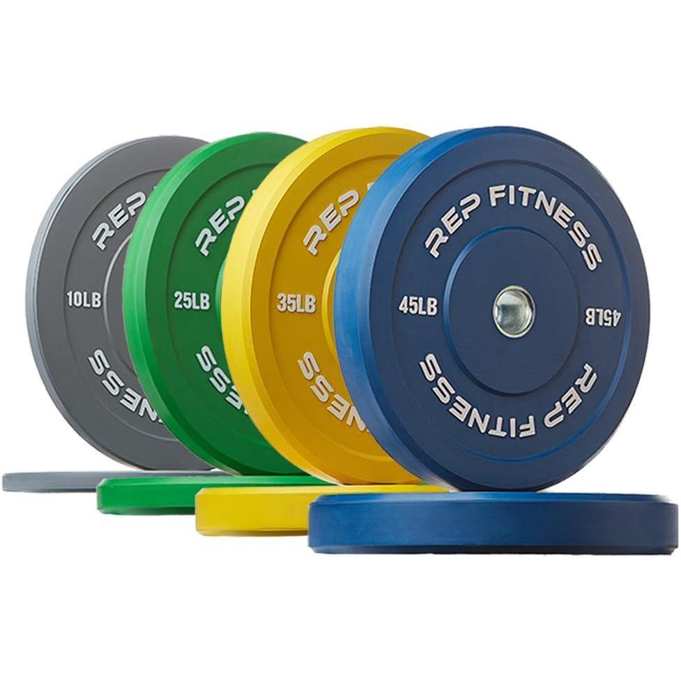 imageREP Fitness Color Bumper Plates  ColorCoded Low Odor Rubber Olympic Plates for Strength Conditioning and WeightliftingI 230lb Color Set