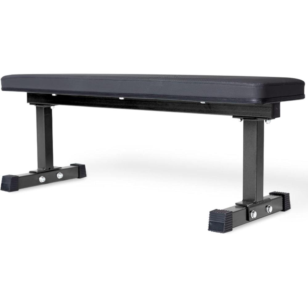 imageREP Fitness Flat Weight Bench Heavy Duty Workout Bench For Home Gym Folding Fitness Equipment For Strength Training Adjustable Utility Platform For Dumbbells Barbell Lifting And Core ExercisesMetallic Black