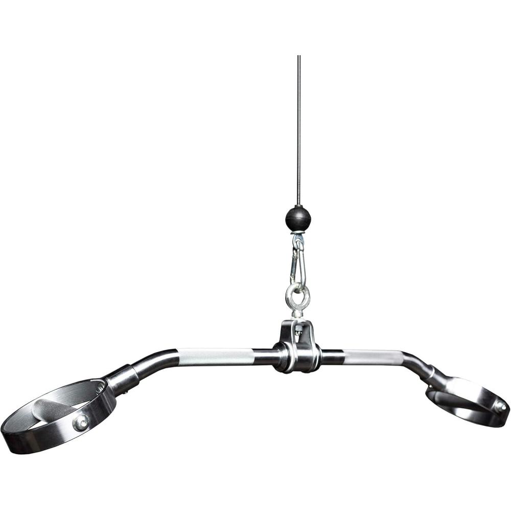 imageREP Fitness LAT Pulldown and Low Row Cable Machine Attachments and Functional Trainer Attachments Curl Bar DHandle Ankle Cuff Tricep Rope Sports Handle Straight Bar Row Chinning Triangle38 Solid ProStyle Lat Bar