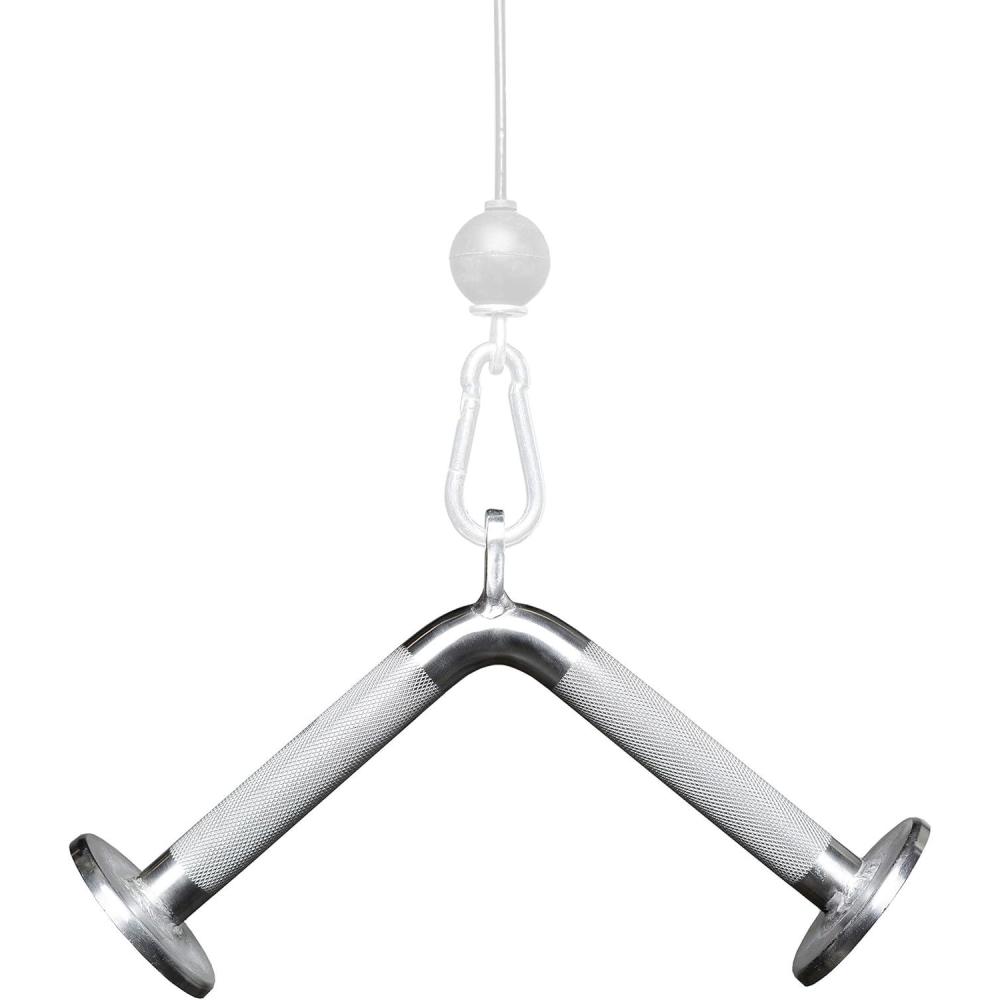 imageREP Fitness LAT Pulldown and Low Row Cable Machine Attachments and Functional Trainer Attachments Curl Bar DHandle Ankle Cuff Tricep Rope Sports Handle Straight Bar Row Chinning TriangleTricep Pressdown Bar