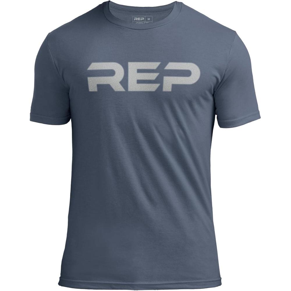 imageREP Fitness Mens Daily Driver 20 TriBlend Crew TeeHeather Navy Silver