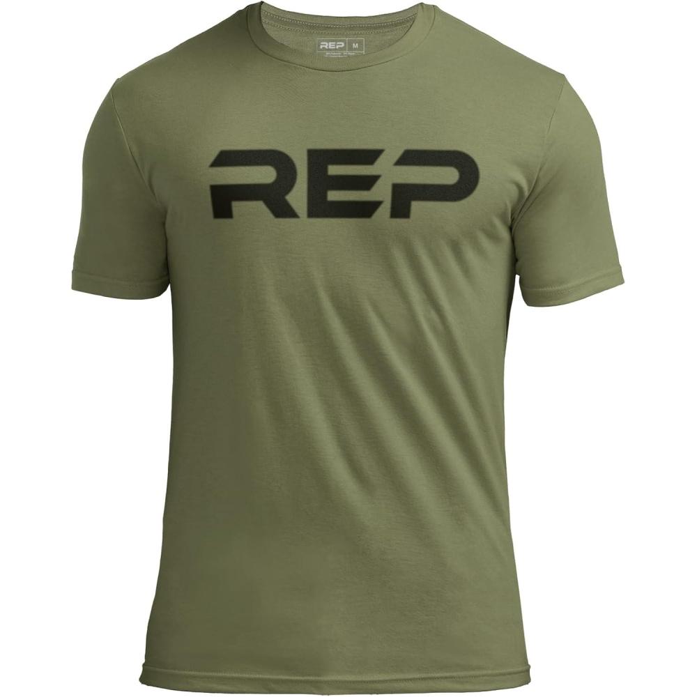 imageREP Fitness Mens Daily Driver 20 TriBlend Crew TeeHeather Olive Black