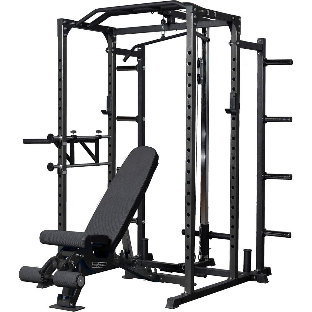 imageREP Fitness PR1100 Power Rack 700 lbs Rated Lifting Cage for Weight TrainingBlack Power Rack
