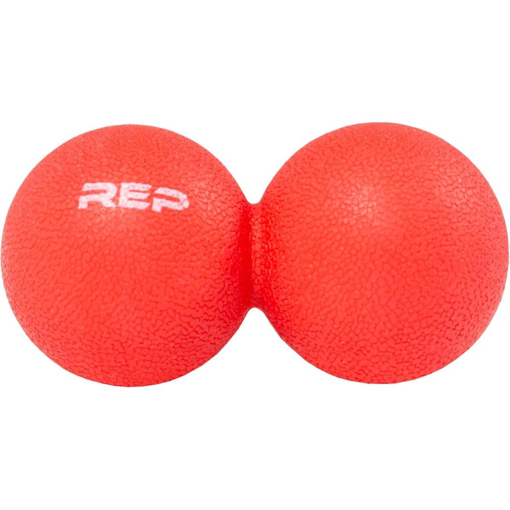 imageREP Fitness Peanut Massage Ball Myofascial Release Deep Tissue Therapy Trigger Point Tool Muscle Roller Back Relief Neck Massager Foot Recovery Double Lacrosse Mobility Equipment Red