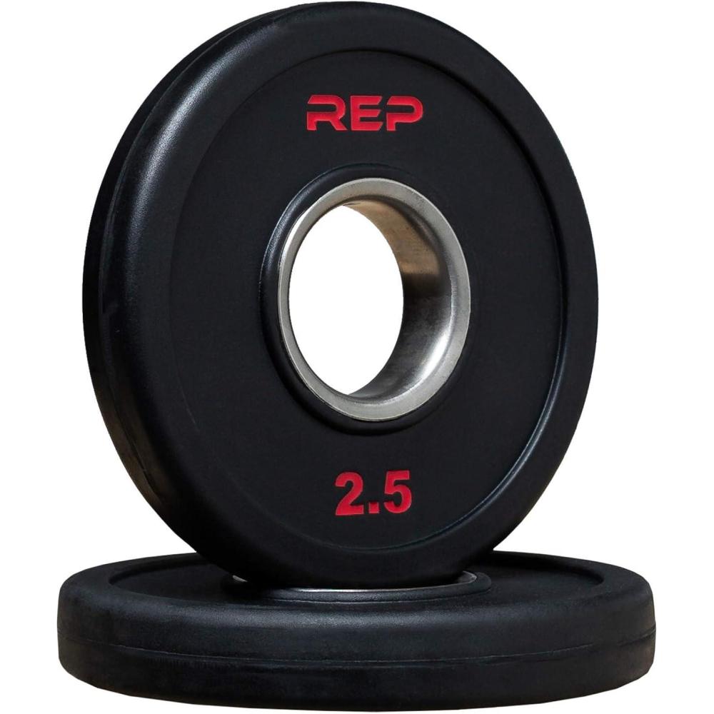 imageREP Fitness Rubber Coated Olympic Plates Updated Design TriGrip Olympic Barbell Weights Sold in Pairs and SetsA 25lb Pair
