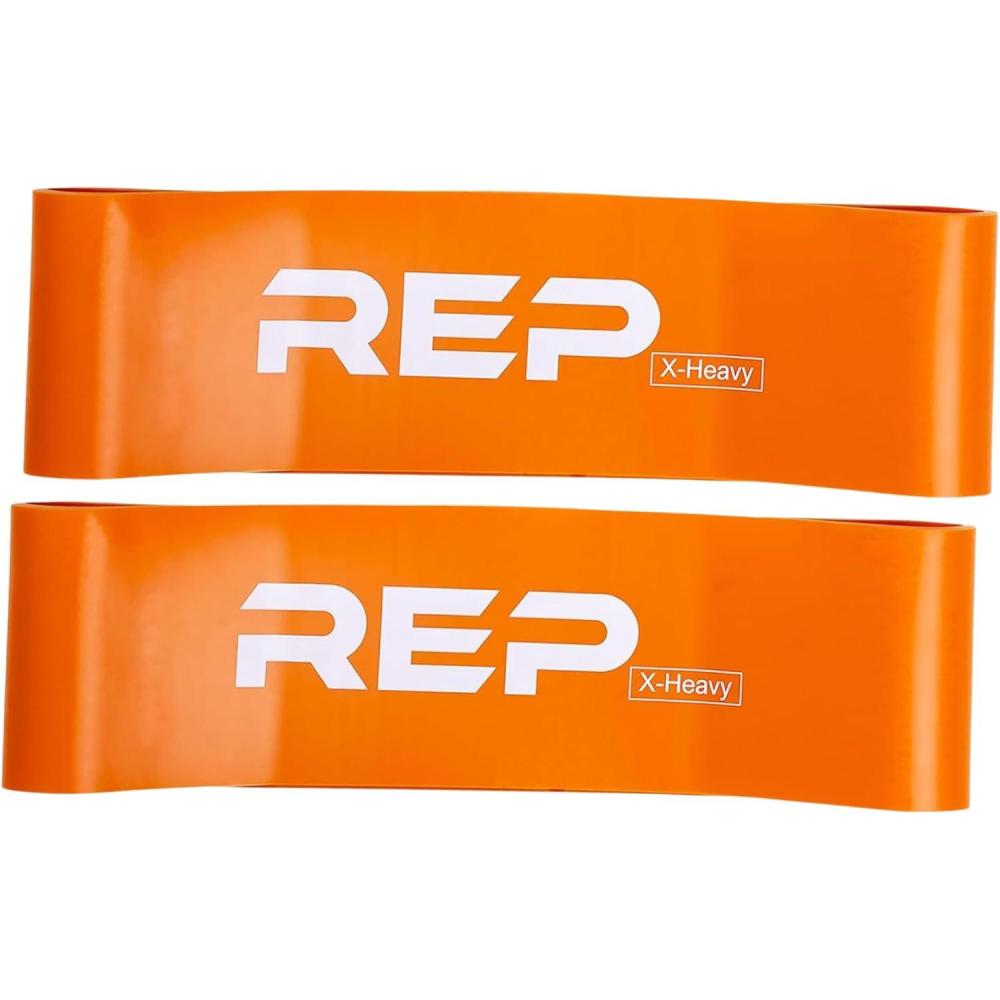 imageREP Fitness Short Resistance Bands for Strength and Conditioning Multiple Resistance Levels Available from 5230lbs Sold as a Pair 12quot LengthOrange