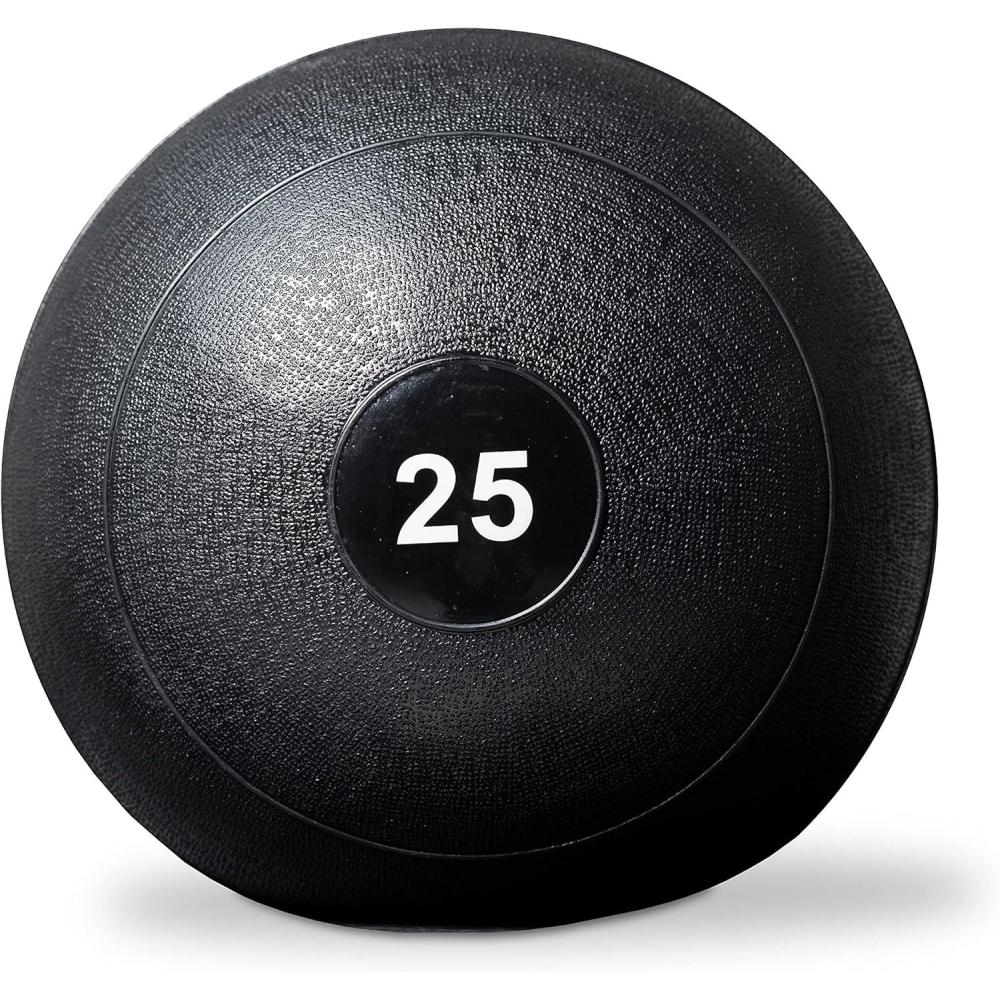 imageREP Weighted Slam Balls 5 to 70 lb Options Exercise and Fitness Balls for Strength Training Soft Rubber Grip NonBounce Medicine Ball Cross Fit Home Gym Fitness and Core Workouts Black250 Pounds