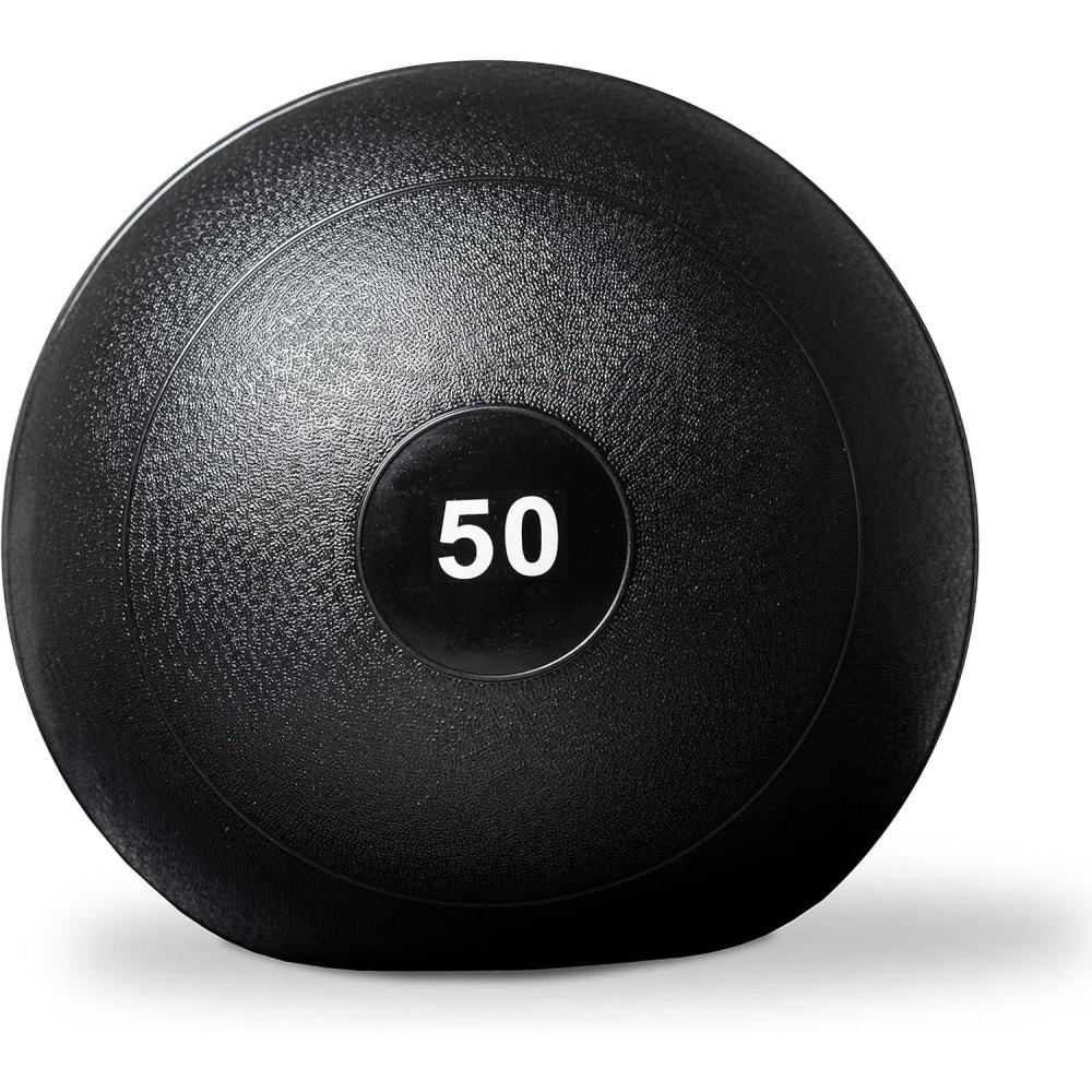 imageREP Weighted Slam Balls 5 to 70 lb Options Exercise and Fitness Balls for Strength Training Soft Rubber Grip NonBounce Medicine Ball Cross Fit Home Gym Fitness and Core Workouts Black500 Pounds