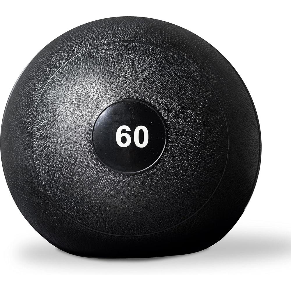 imageREP Weighted Slam Balls 5 to 70 lb Options Exercise and Fitness Balls for Strength Training Soft Rubber Grip NonBounce Medicine Ball Cross Fit Home Gym Fitness and Core Workouts Black600 Pounds