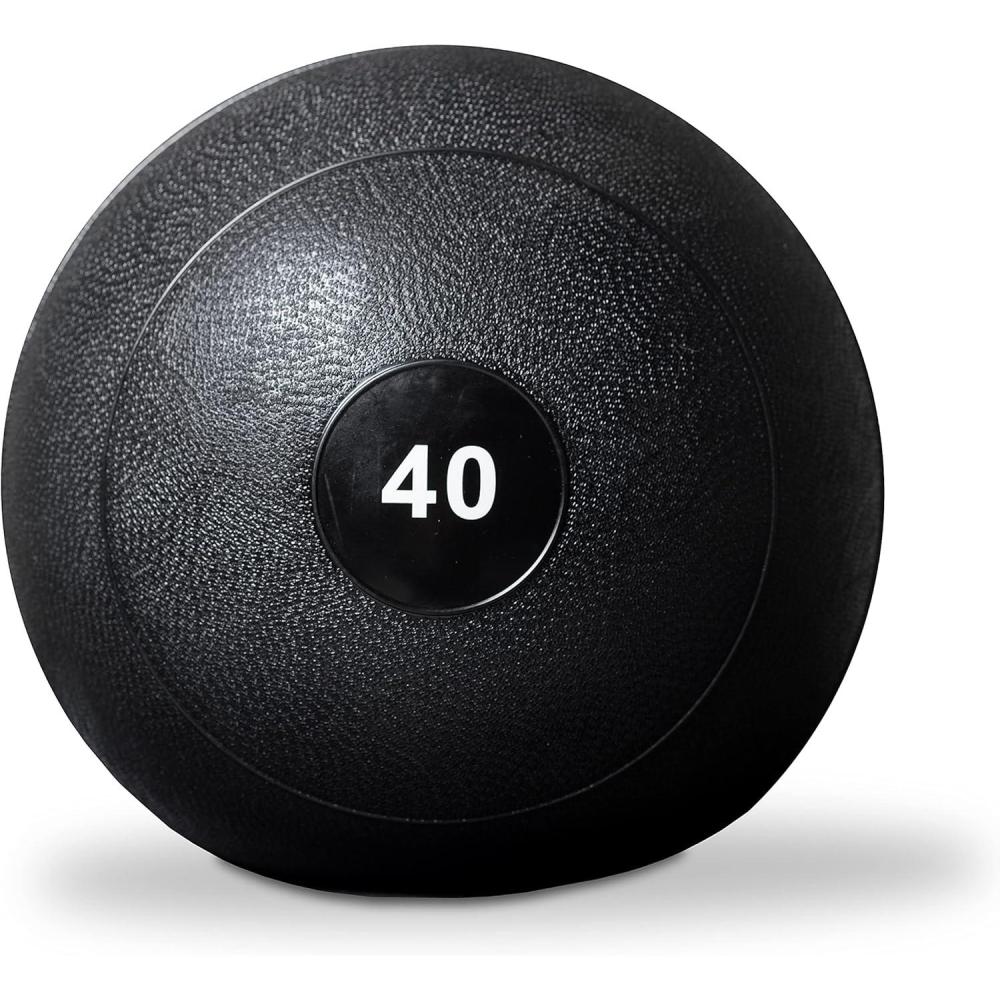 imageREP Weighted Slam Balls 5 to 70 lb Options Exercise and Fitness Balls for Strength Training Soft Rubber Grip NonBounce Medicine Ball Cross Fit Home Gym Fitness and Core Workouts Black400 Pounds
