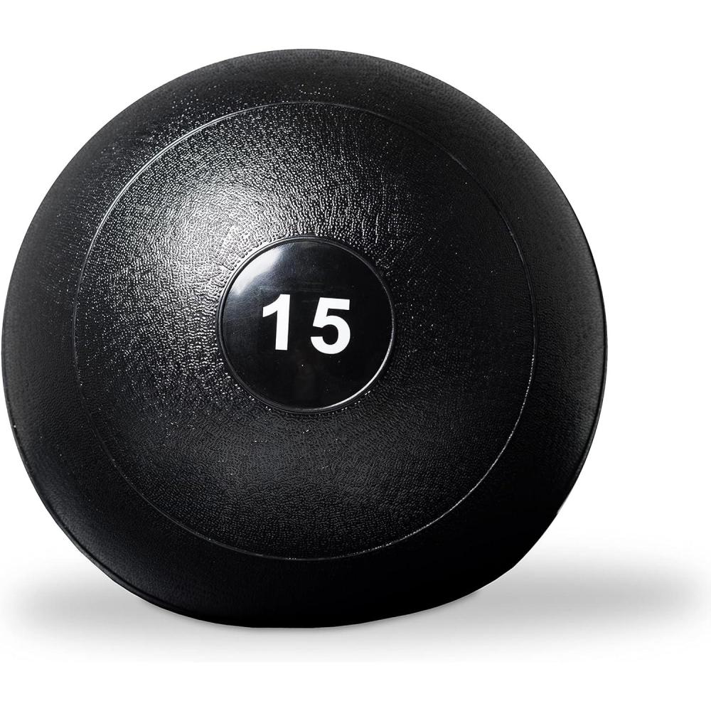 imageREP Weighted Slam Balls 5 to 70 lb Options Exercise and Fitness Balls for Strength Training Soft Rubber Grip NonBounce Medicine Ball Cross Fit Home Gym Fitness and Core Workouts Black150 Pounds