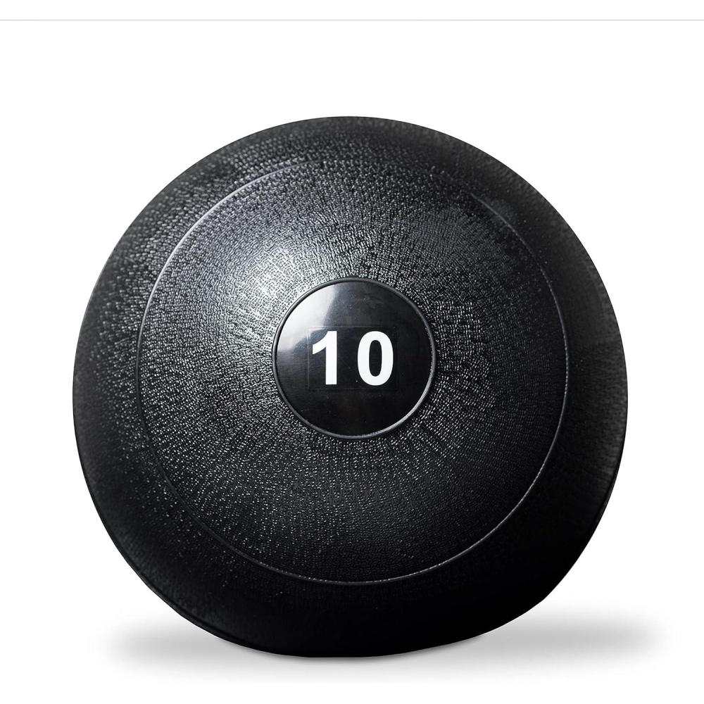 imageREP Weighted Slam Balls 5 to 70 lb Options Exercise and Fitness Balls for Strength Training Soft Rubber Grip NonBounce Medicine Ball Cross Fit Home Gym Fitness and Core Workouts Black100 Pounds