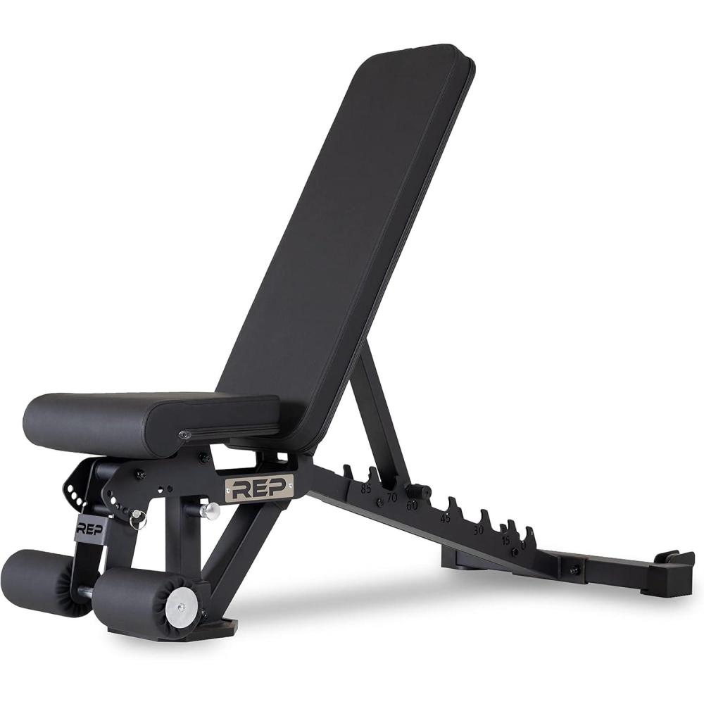 imageRep Fitness Adjustable Bench AB3000 FID FlatInclineDeclineMatte Blk