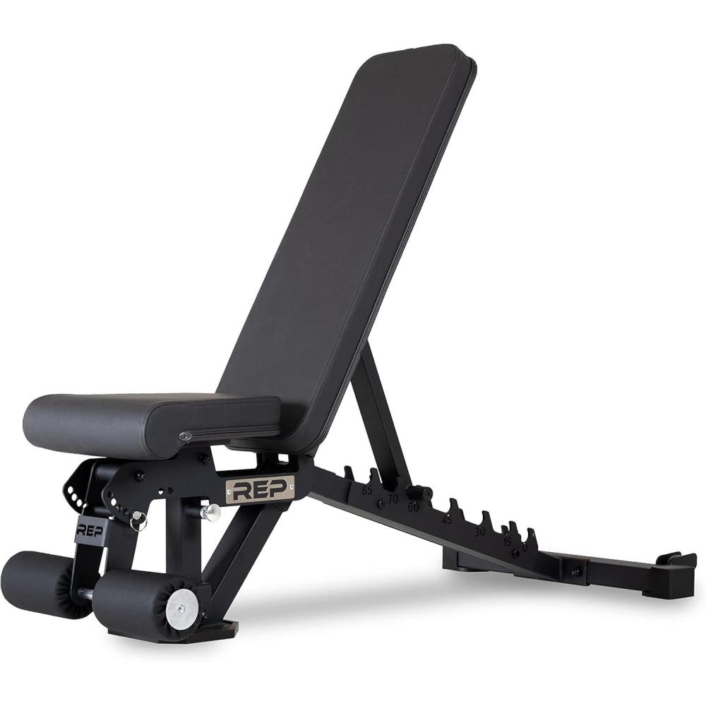 imageRep Fitness Adjustable Bench AB3000 FID FlatInclineDeclineMetallic Black