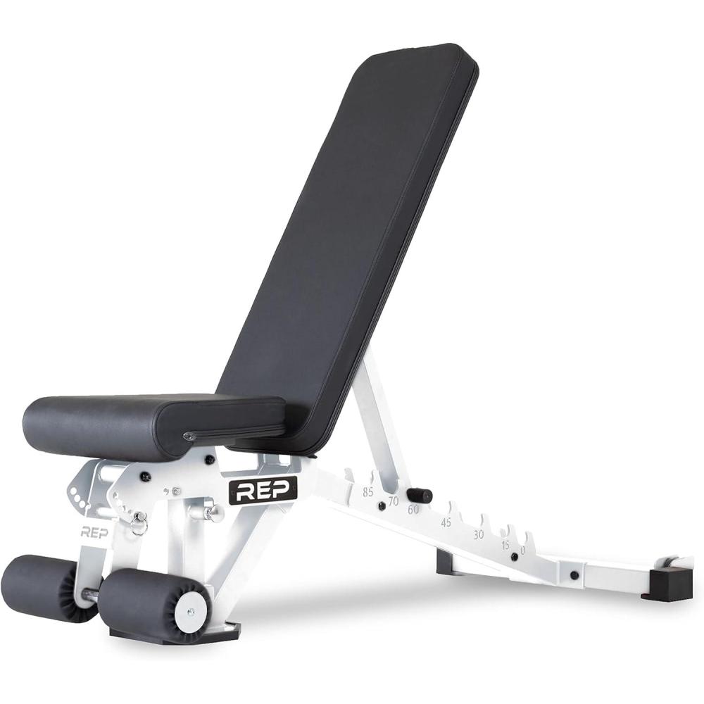 imageRep Fitness Adjustable Bench AB3000 FID FlatInclineDeclineWhite