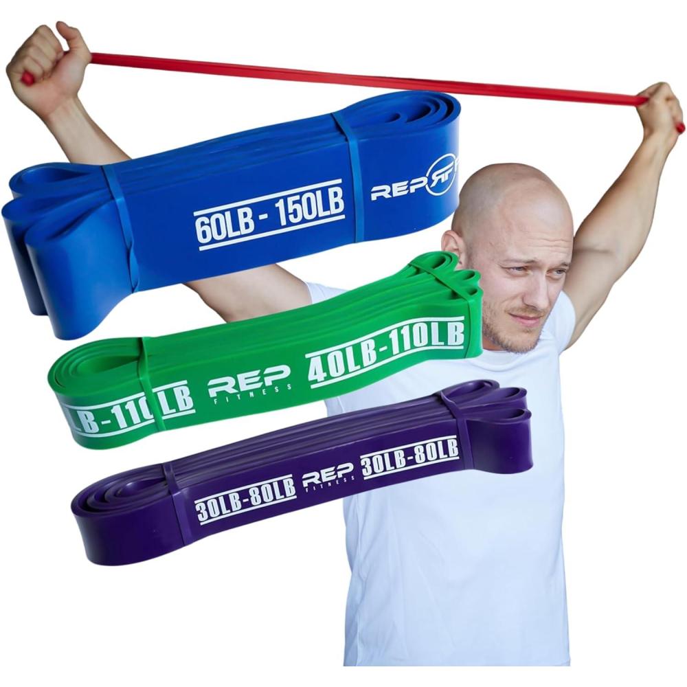 imageRep Fitness PullUp Bands Assisted Pullup and Resistance Stretch Bands for Strength and Conditioning Weightlifting Gymnastics Mobility and PowerLifting Sold as Single Bands or SetsM Bundle 6 Purple Green Blue