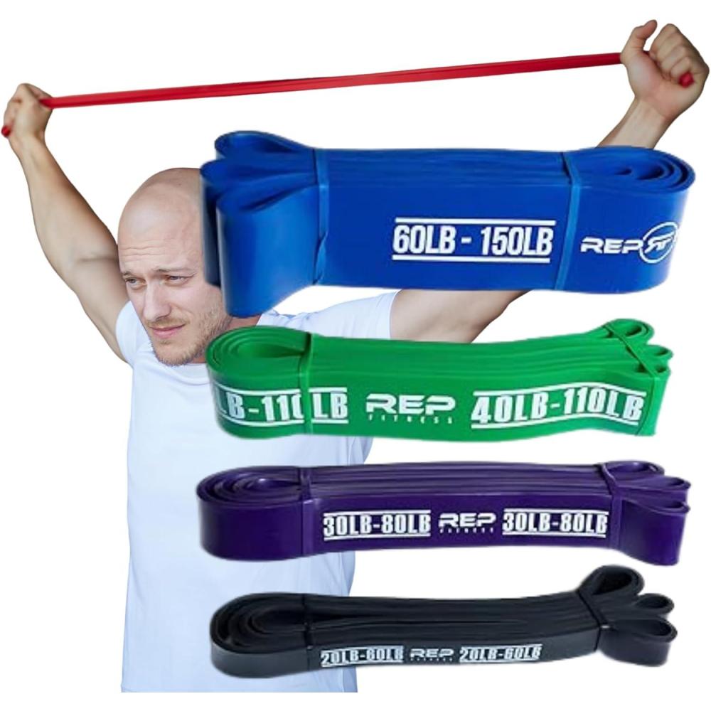 imageRep Fitness PullUp Bands Assisted Pullup and Resistance Stretch Bands for Strength and Conditioning Weightlifting Gymnastics Mobility and PowerLifting Sold as Single Bands or SetsN Bundle 7 Black Purple Green Blue