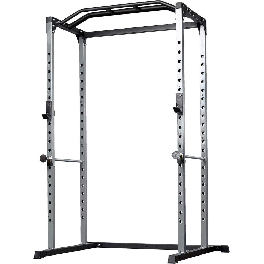 imageRep PR1100 Power Rack  700 lbs Rated Lifting Cage for Weight Training Silver Power Rack No Bench