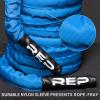 REP Battle Ropes – PolyDacron Battle Rope for Strength and Conditioning Workouts – 1.5″ and 2″ Diameter, 30ft, 40ft, 50ft Lengths with Optional Cover Sleeve(Blue With Sleeve)