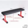 REP Fitness Flat Weight Bench, Heavy Duty Workout Bench For Home Gym, Folding Fitness Equipment For Strength Training, Adjustable Utility Platform For Dumbbells, Barbell, Lifting And Core Exercises(Red)