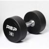 REP Fitness Urethane Coated Round Dumbbells, 5 to 100 lbs, Singles or Pairs, With or Without Rack, Steel Core, Rubber Encased, Chrome Handles, Professional Weights for Home Gym Strength Training(40 lb Pair)